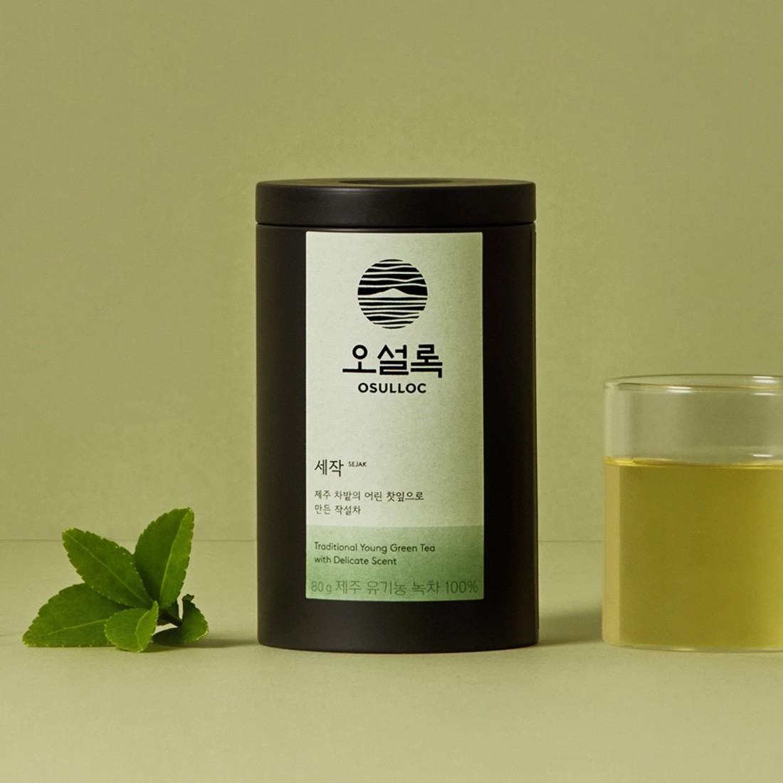 OSULLOC SEJAK Organic Jeju Green Tea 80g Loose Leaf Tin Korean Premium