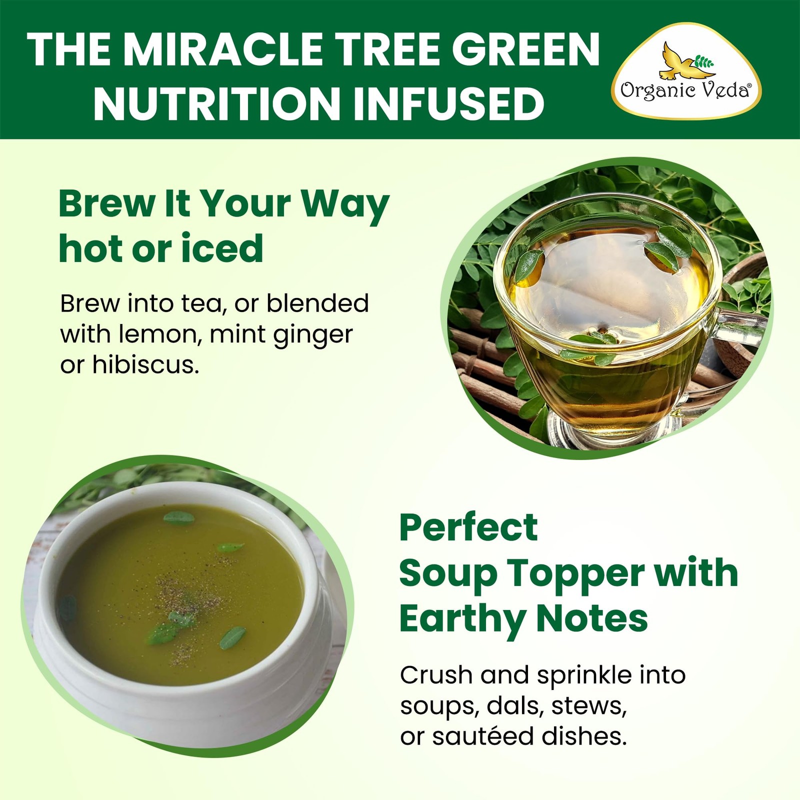Moringa Tea Leaves – True Green Antioxidants Rich, Premium Single Origin,100%…