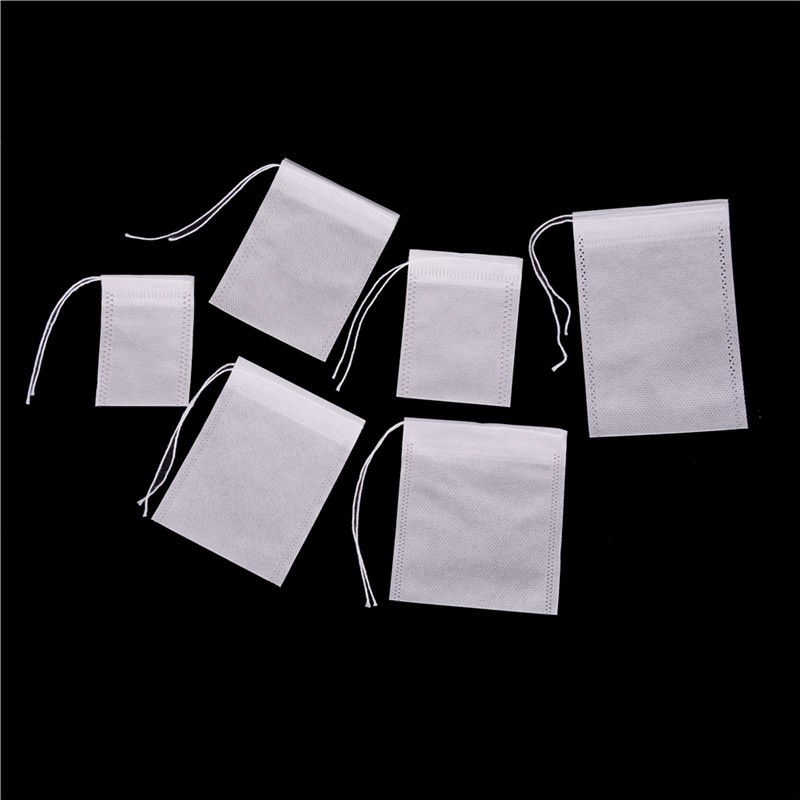 100Pcs Non-woven Empty Teabags String Heat Seal Filter Paper Herb Tea Bag GAMHJ