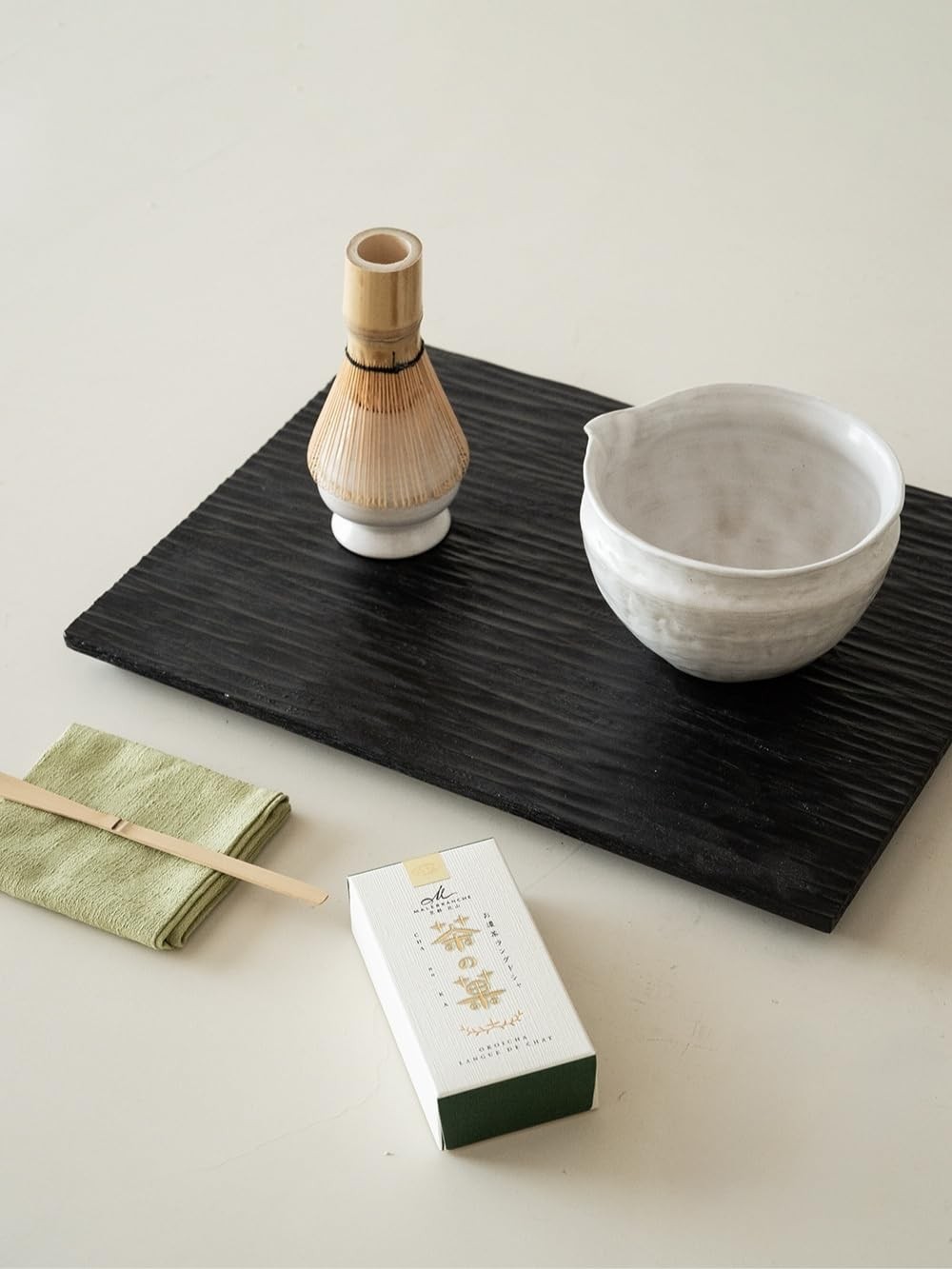 Japanese Matcha Whisk Set 6-Pcs with 500ml Ceramic Bowl, Bamboo Chasen – Matcha