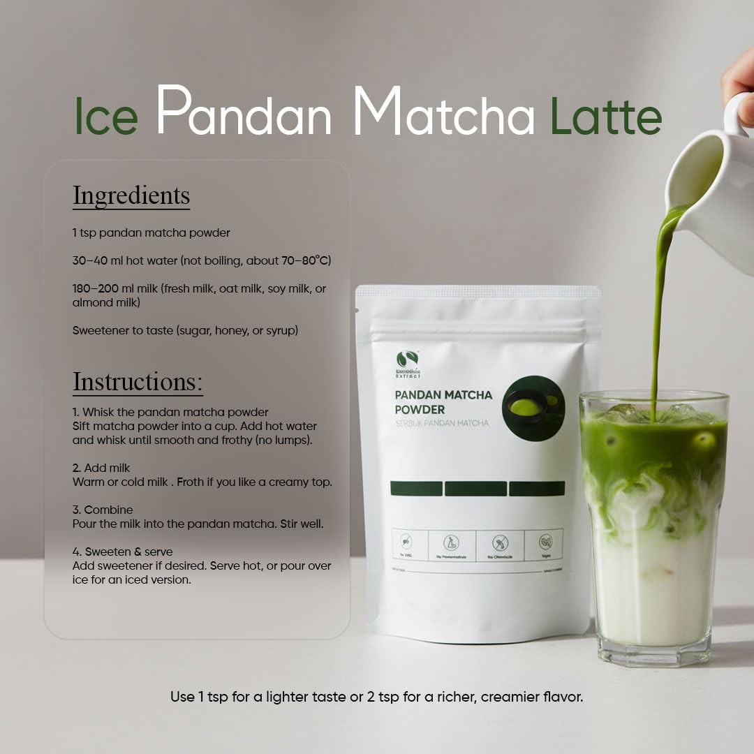7oz Pandan Matcha Powder | Premium Japanese Green Tea Blend with Asian Vanill…