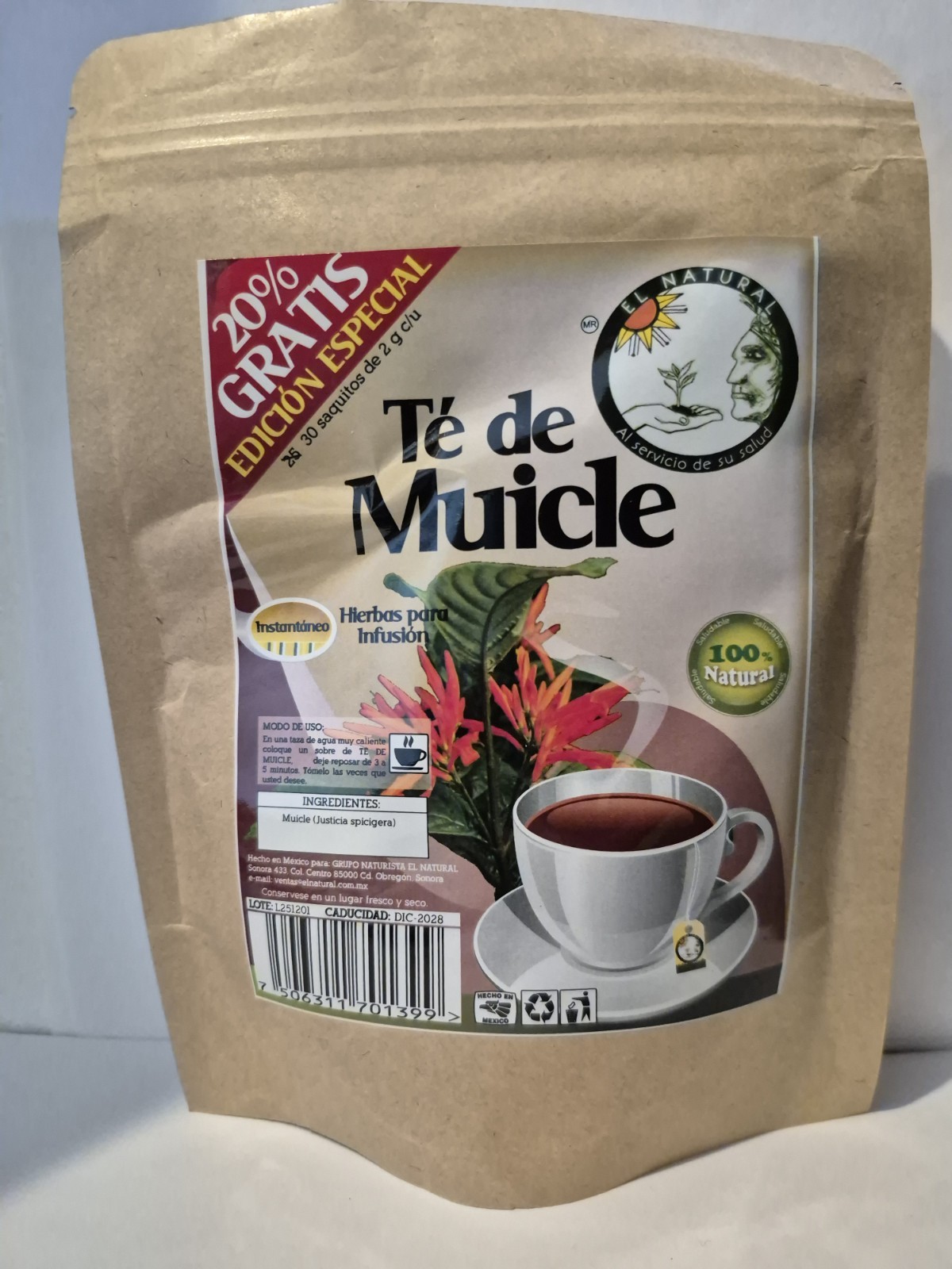 TE DE MUICLE TEA 30 Bags 100% Natural “Colicos, Presion,Digestion, Inflamacion”