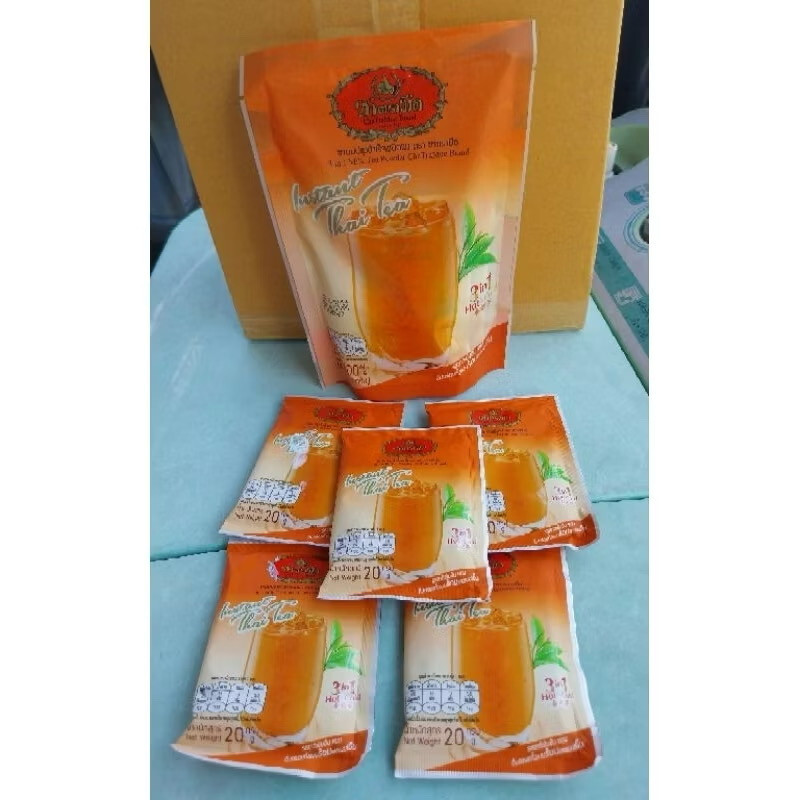 5x Cha Tra Mue Instant Thai Milk Tea Mix 3-in-1 Hot or Iced Drink Refreshing