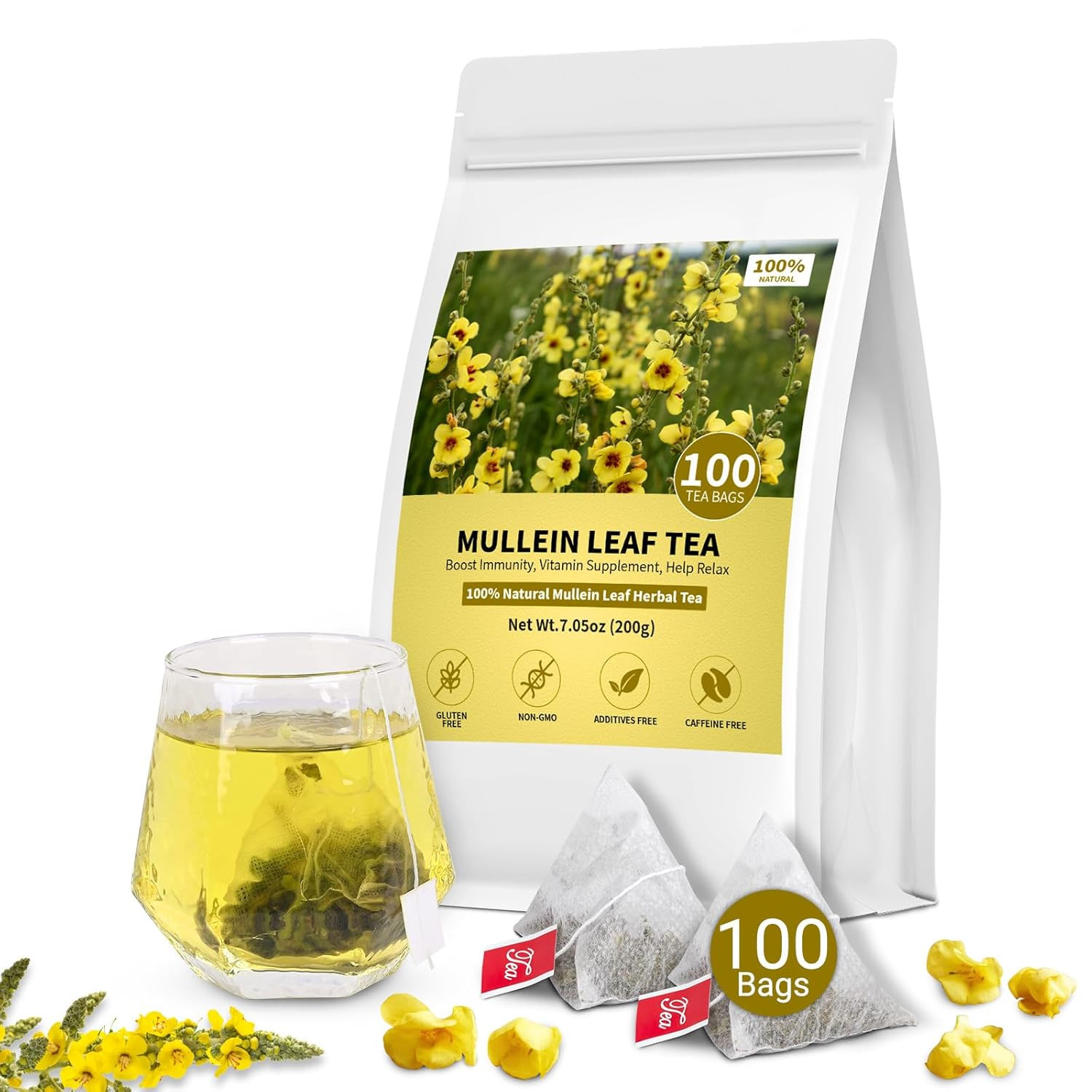 Ginseng Five Treasures Kidney Tea, Traditional Chinese Herbal Teabags, Natural K