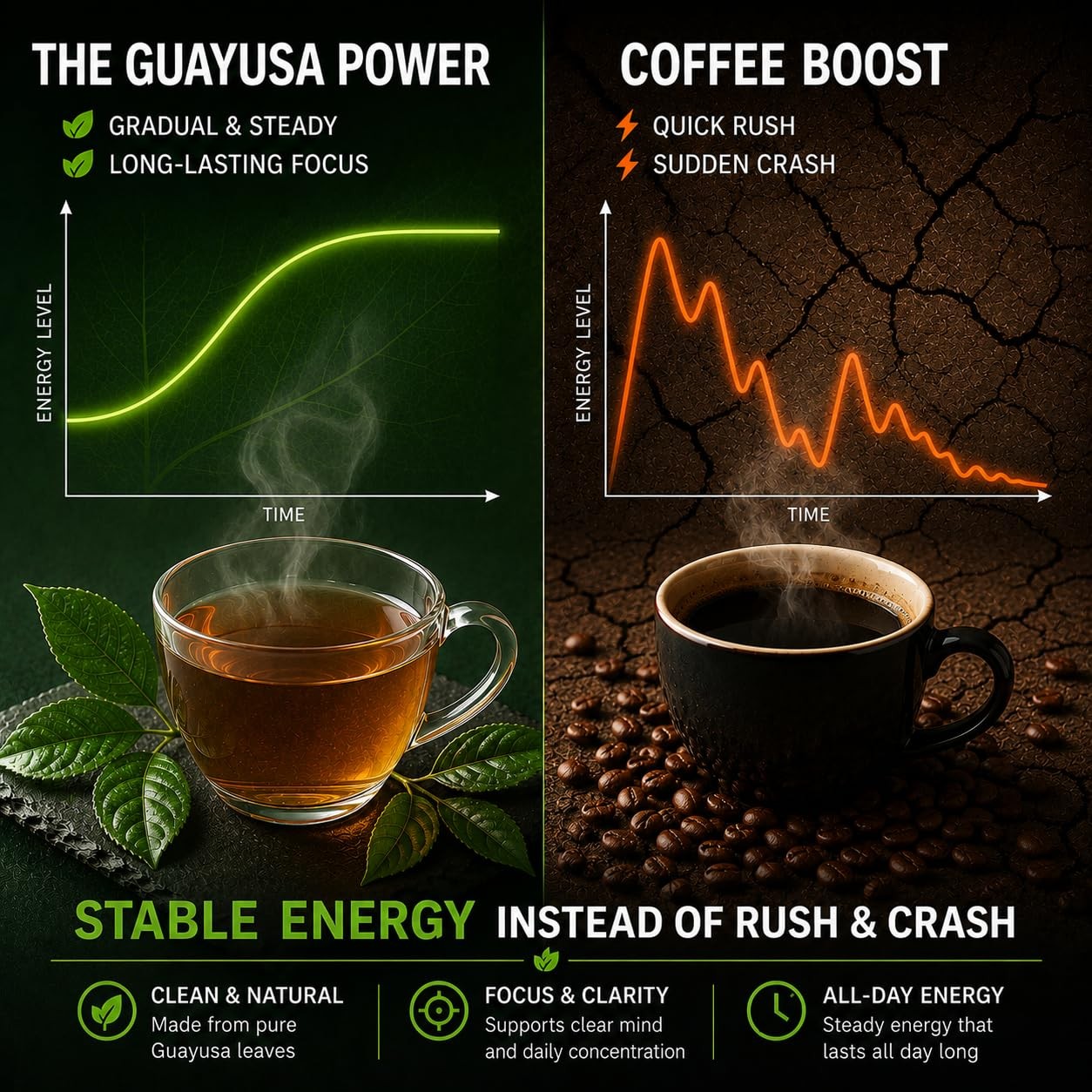 , Organic Guayusa Tea Bags – 60 Count, Coffee Alternative, 50mg Natural Caffe…