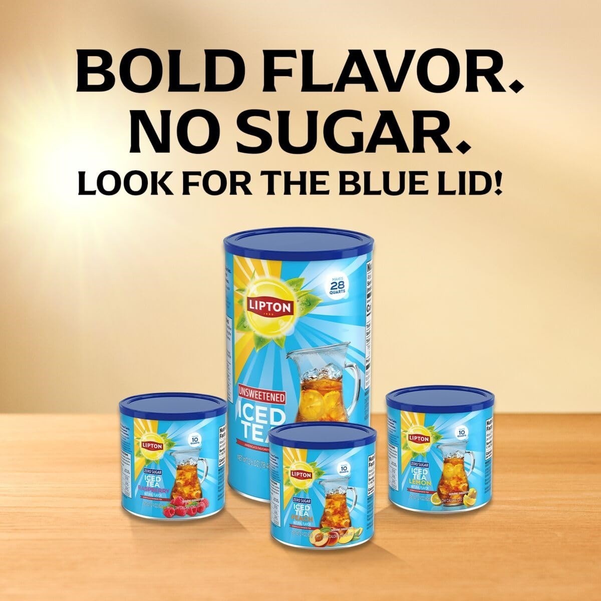 Lipton Zero Sugar Lemon Iced Tea Mix, Makes 10 Quarts (Pack of 6)
