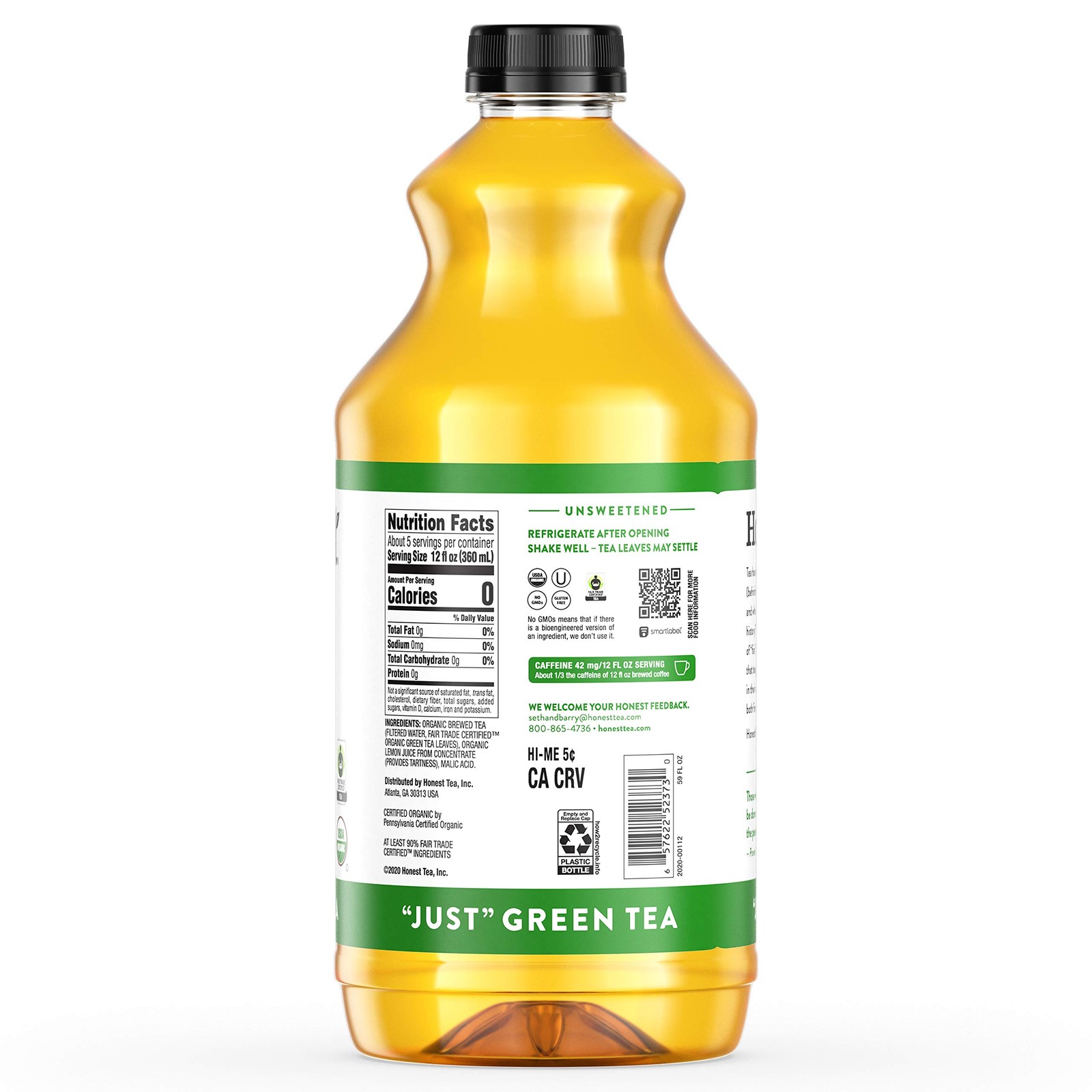 Honest Tea Just Green Tea, 59 Fl Oz Bottles Pack of 8
