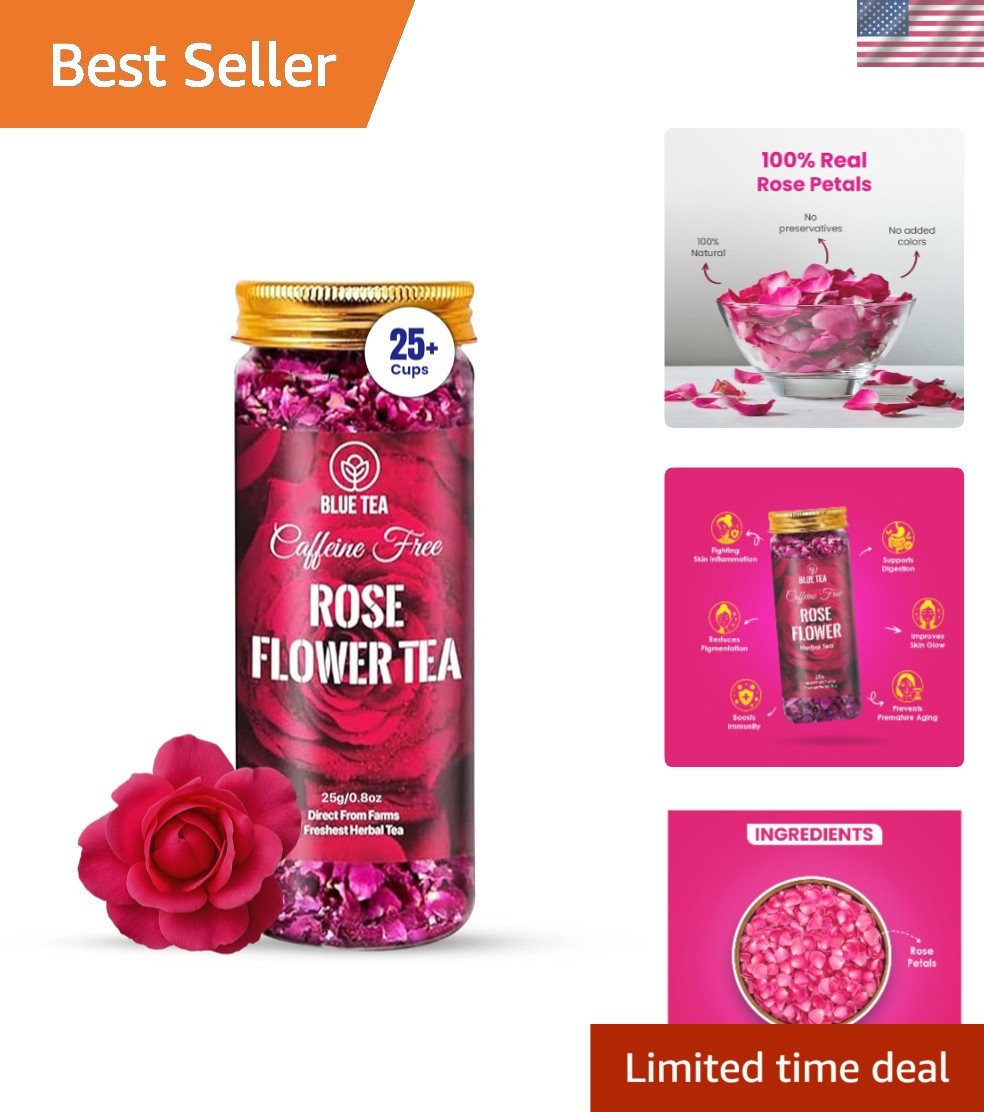 Relaxing Rose Tea – 0.88 Oz Loose Leaves | Vitamin C Rich & Sustainable Farming