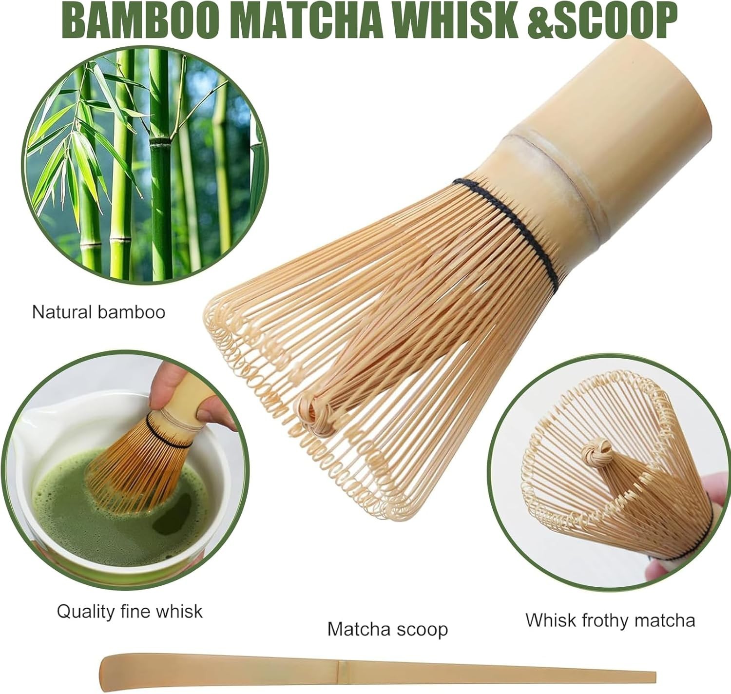 Matcha Whisk Set, 7 Pcs Matcha Kit with Bamboo Tools, Bamboo Design Matcha Bo…