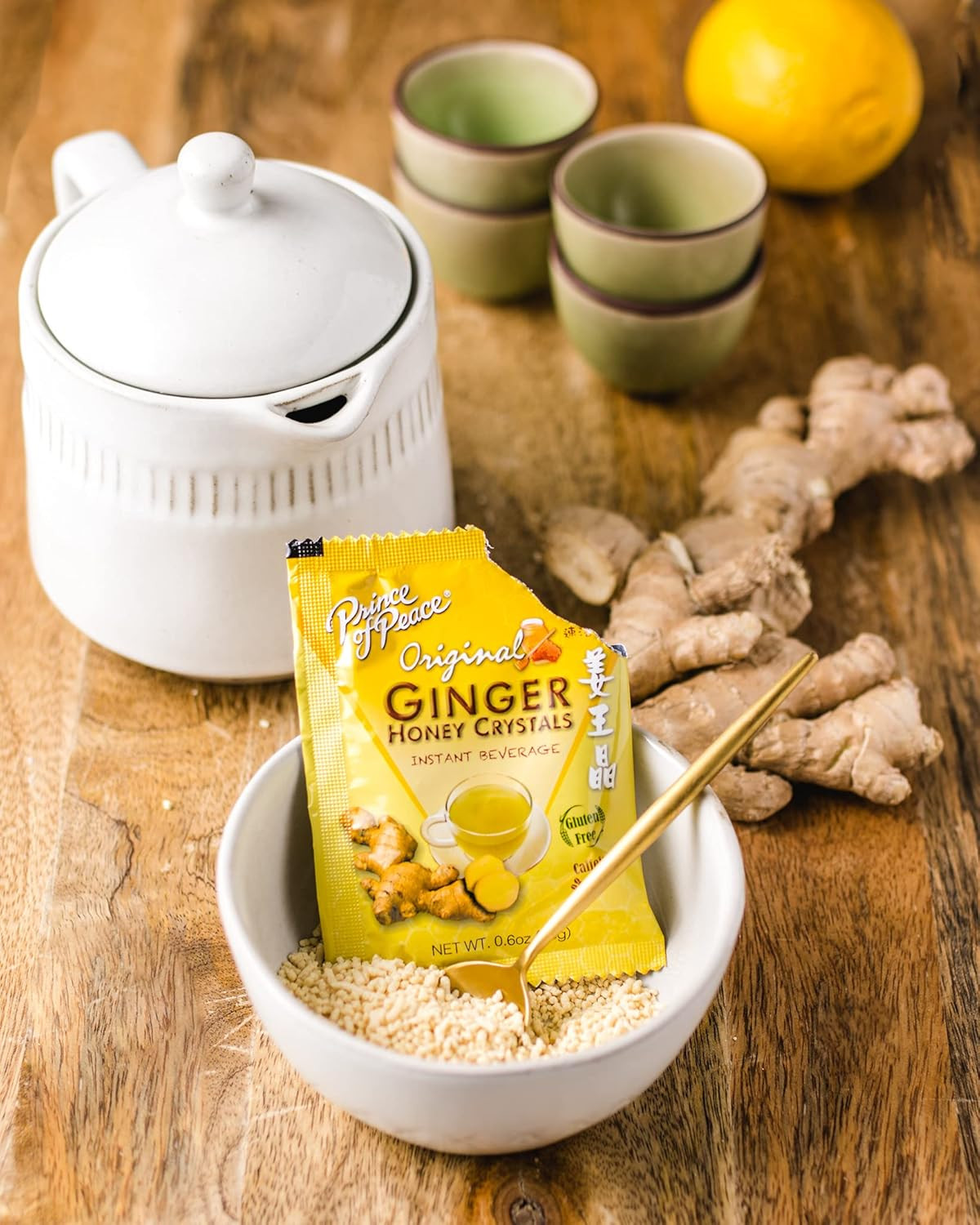 Instant Ginger Honey Crystals – 150 Sachets for Hot or Cold Drinks