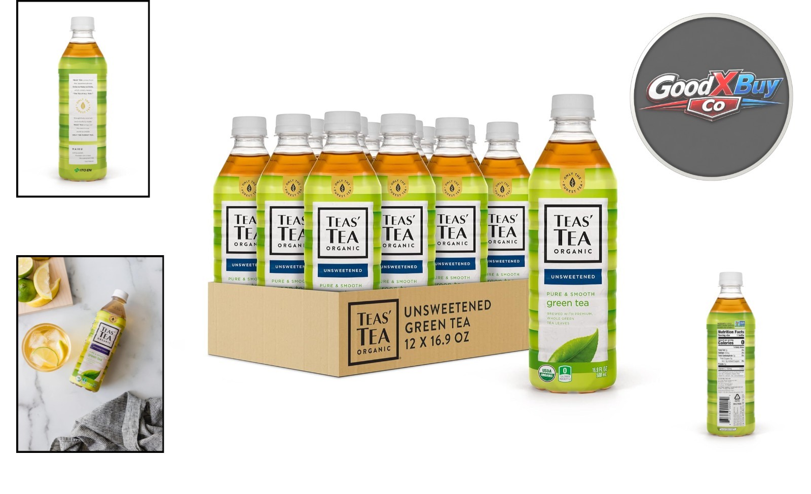 Ito En Unsweetened Green Tea Organic 16.9oz Bottles Pack of 12