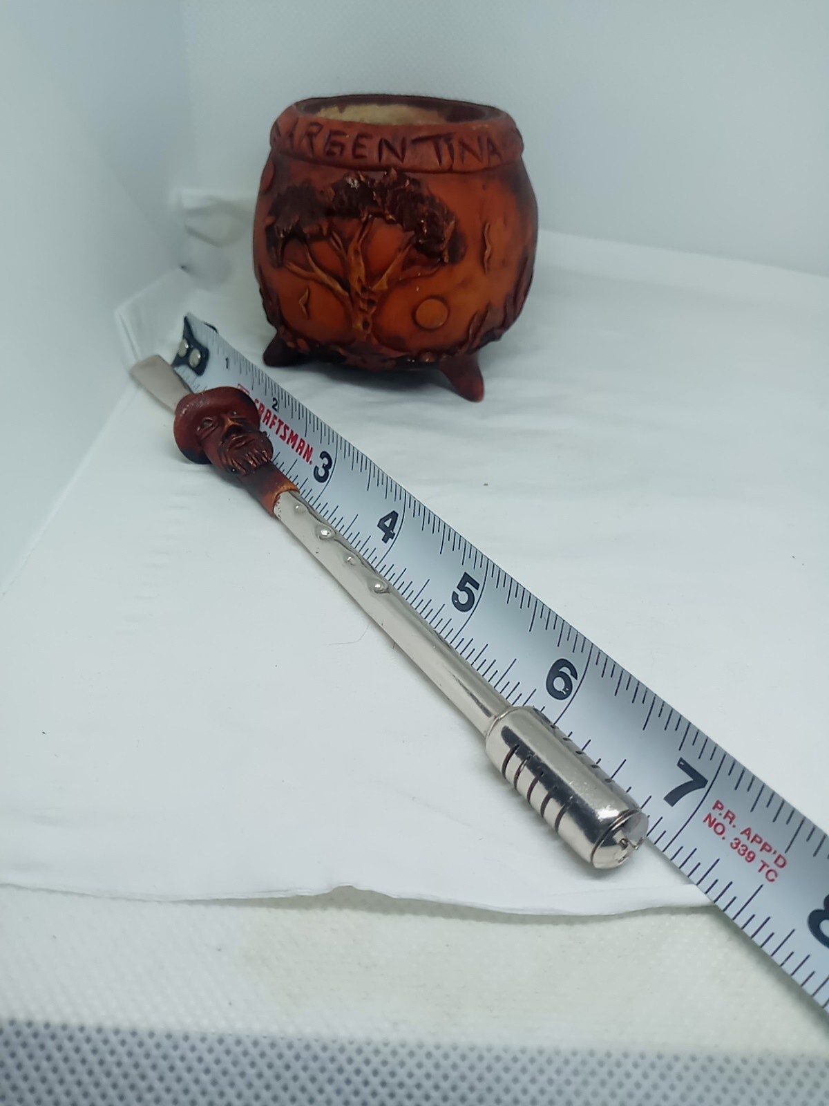 Argentina Unique Hand Made Wooden Yerba Mate Cup & Bombilla W Nature Design.