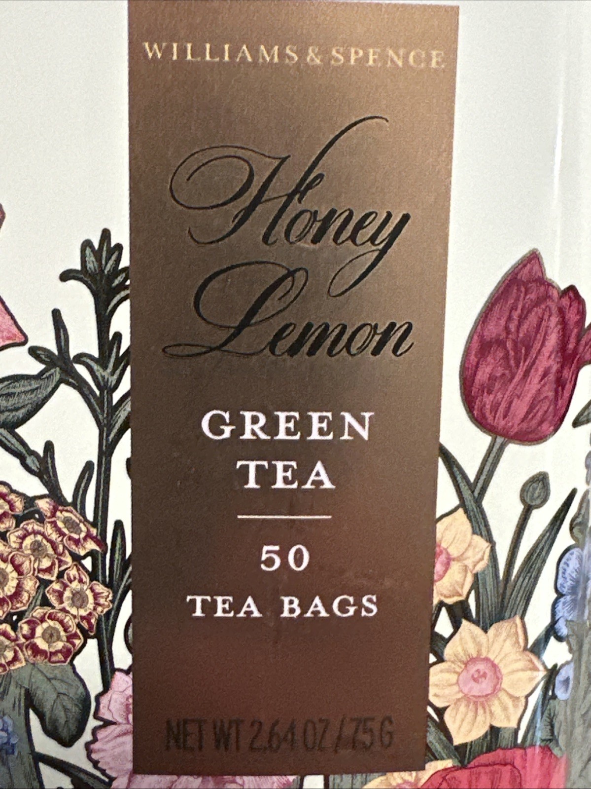 WILLIAM & SPENCE Green Tea HONEY LEMON 50 tea bags Tin 06/2028