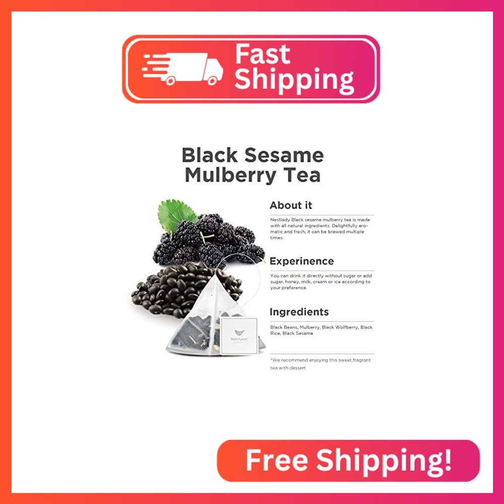 NESTLADY Black Sesame Mulberry Tea, Beans, Goji Berries, Rice Combination Tea, ,