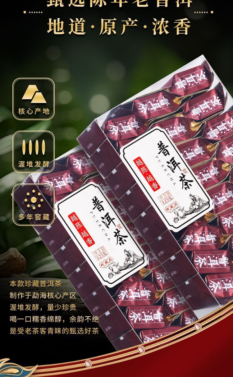 Pu Erh Tea 10 Year Aged Yunnan Natural Premium 125g Gift Box