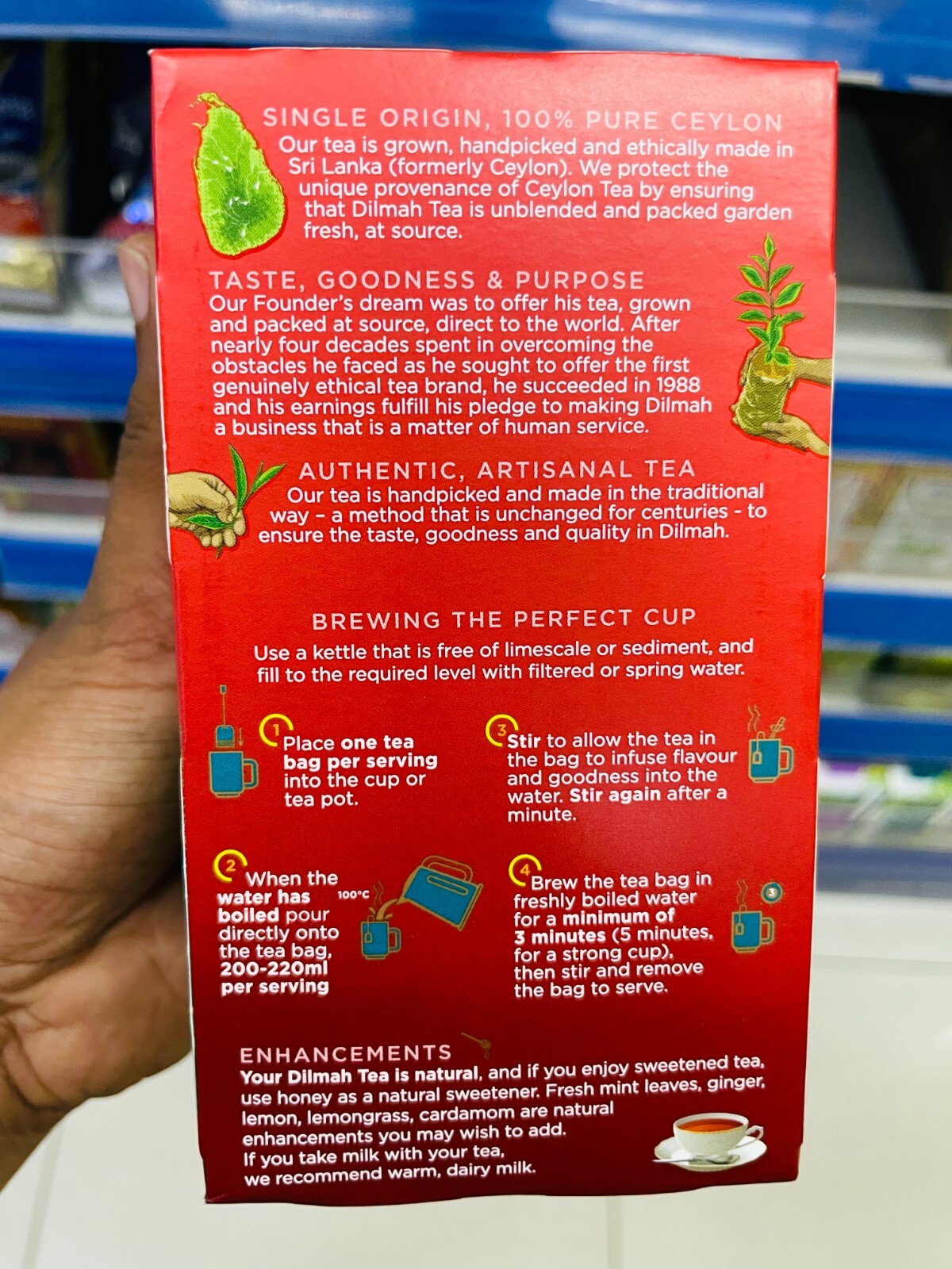 Dilmah English Breakfast Tea 100% Natural Pure Organic Premium Ceylon Tea 50Bags