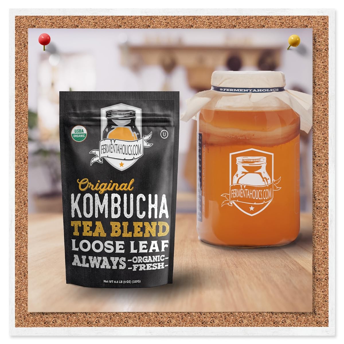 USDA Certified Organic Kombucha Tea Blend 8 oz | Makes 22 Gallons | Kosher Ce…