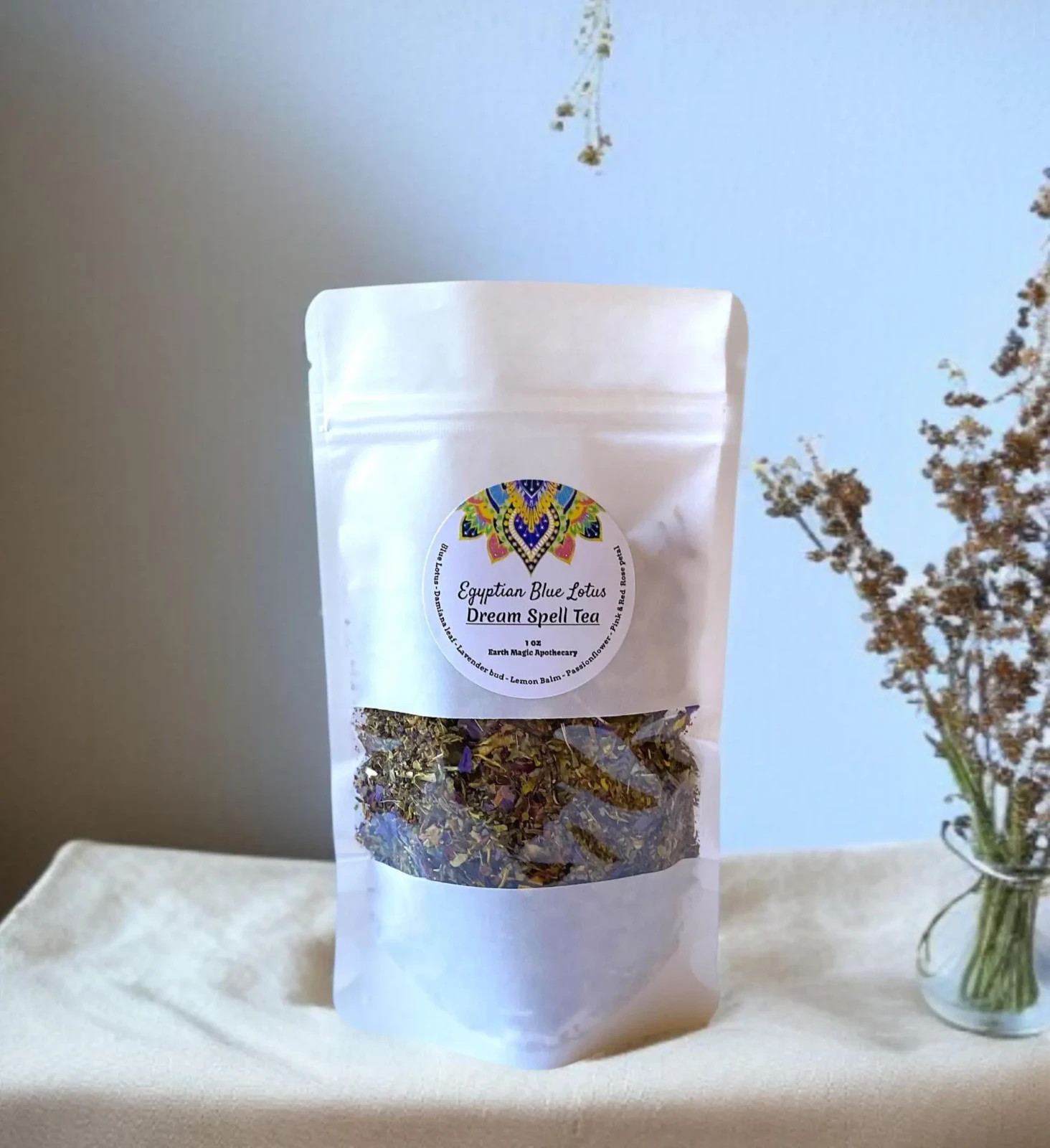 Organic Egyptian Blue Lotus Dream Spell Tea Lucid & Astral Herb Blend 1/2oz, 1oz