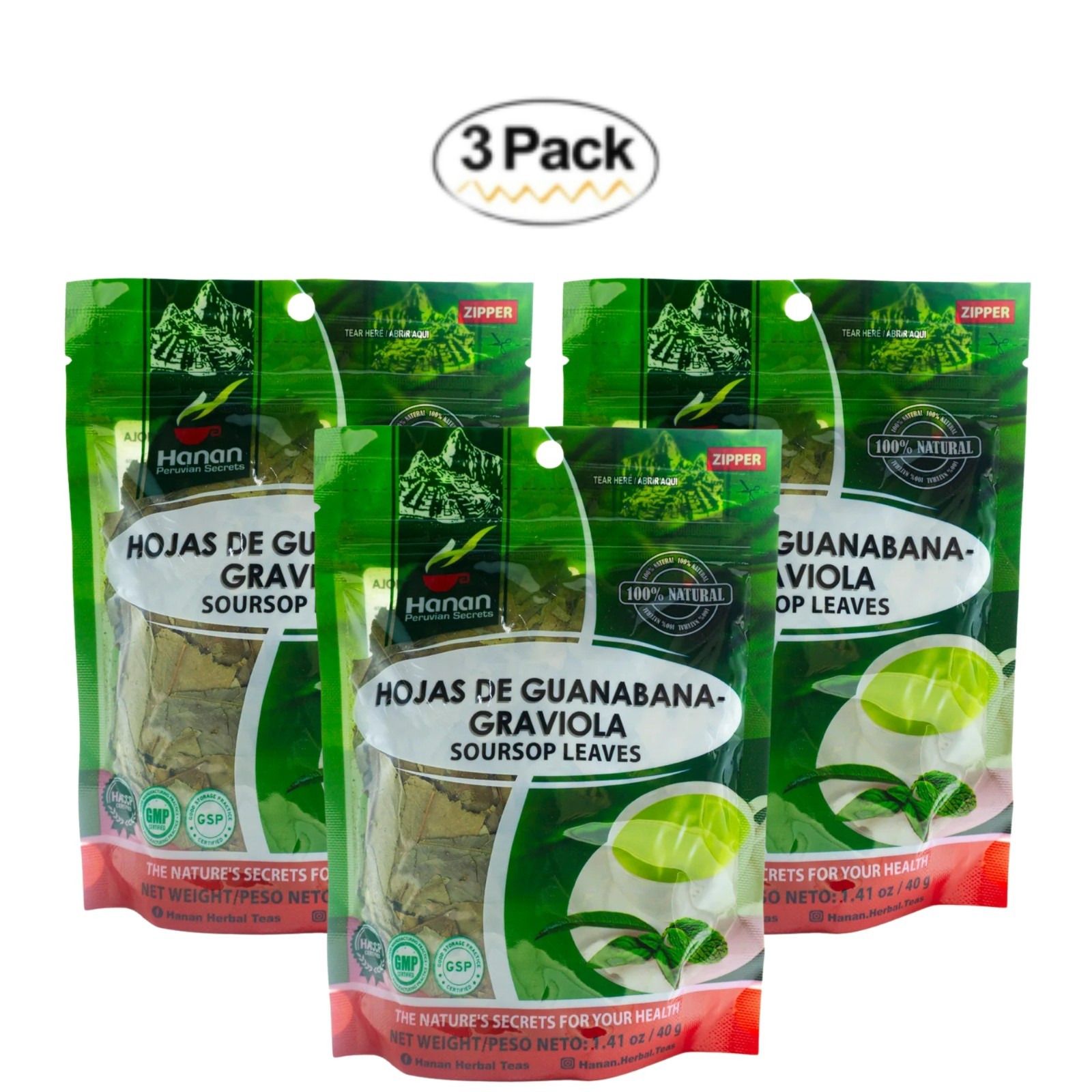 Graviola Loose Leaf Herbal Tea 1.4oz Soursop Leaves – Hojas De Guanaba from Peru