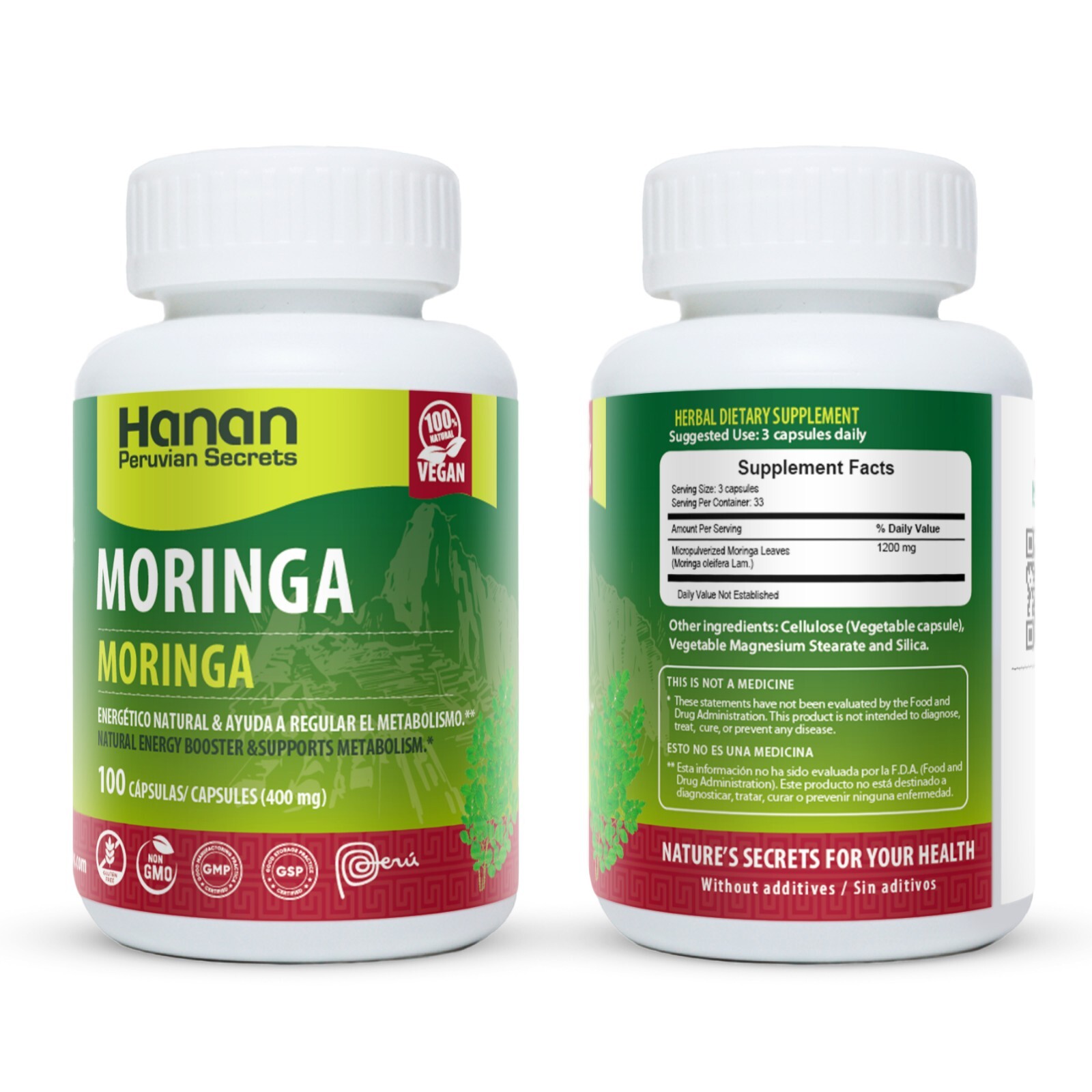 Hanan Moringa | 100 Capsules | Naturally Aids in Supporting Healthy Metabolism (