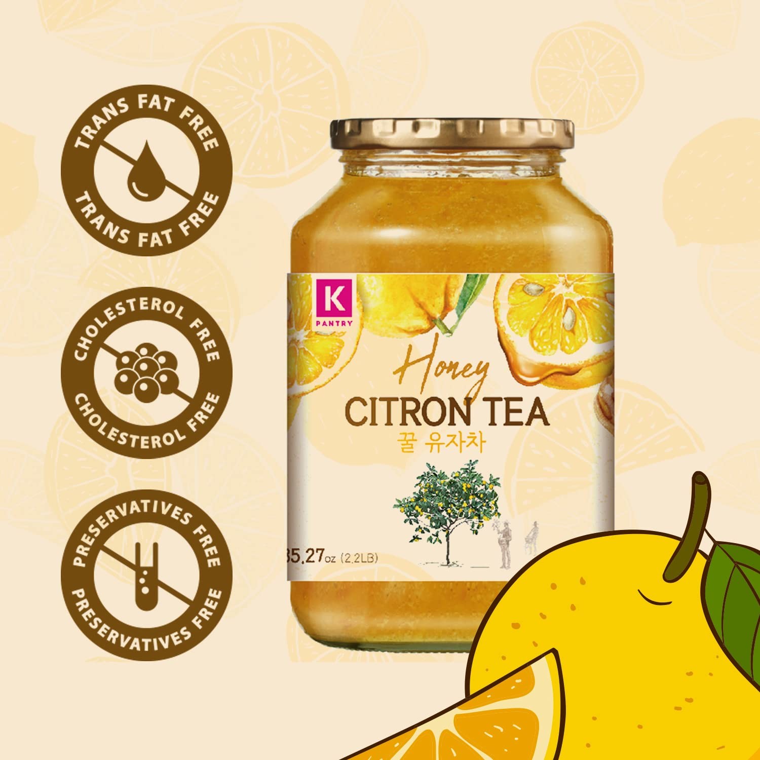 KPANTRY Honey Citron Tea 2-Pack – Korean Yuzu, Chemical-Free, Hot & Cold