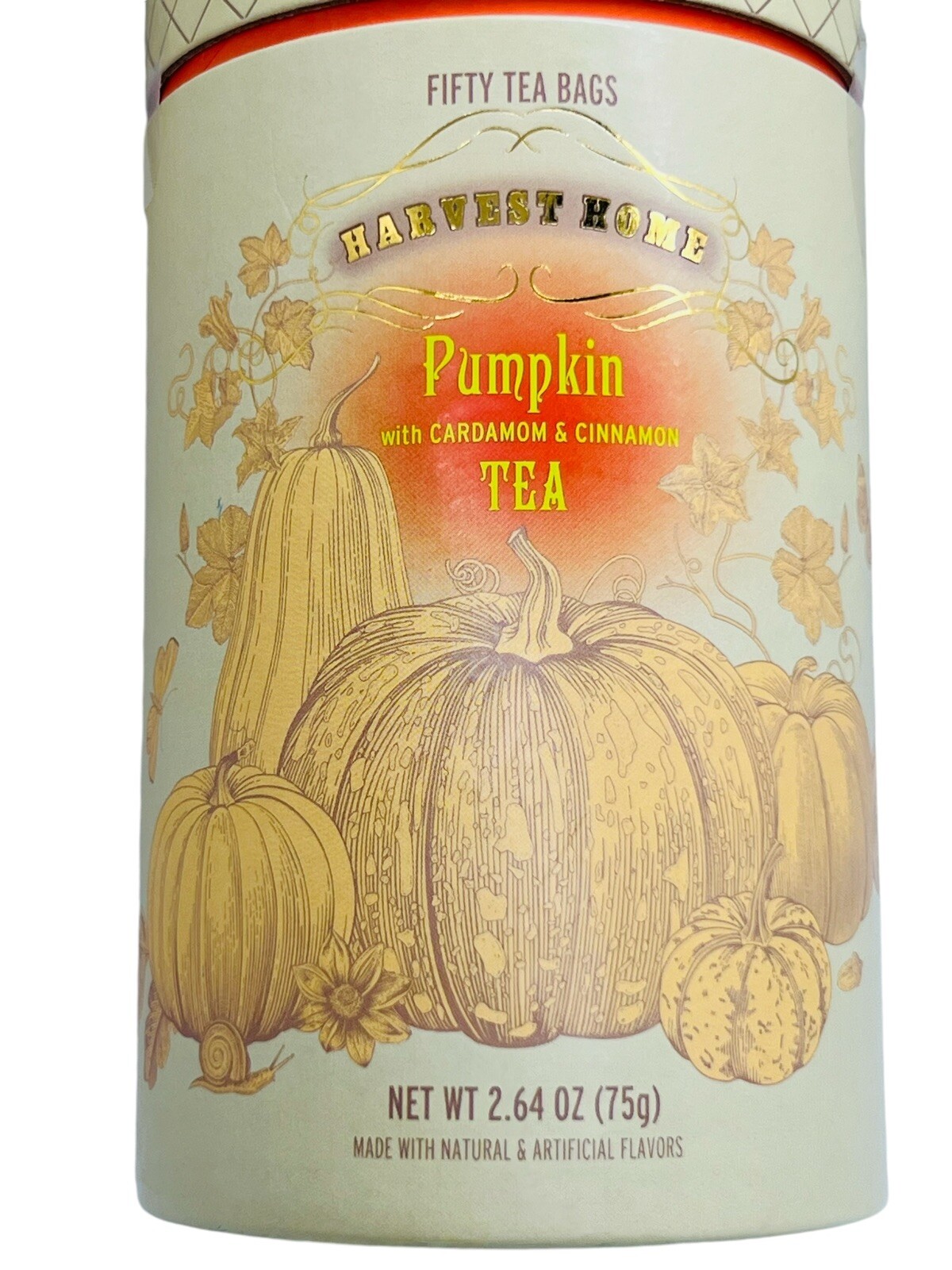 Harvest Home Pumpkin Black Tea with Cardamom & Cinnamon 50 Bags Seasonal Fall