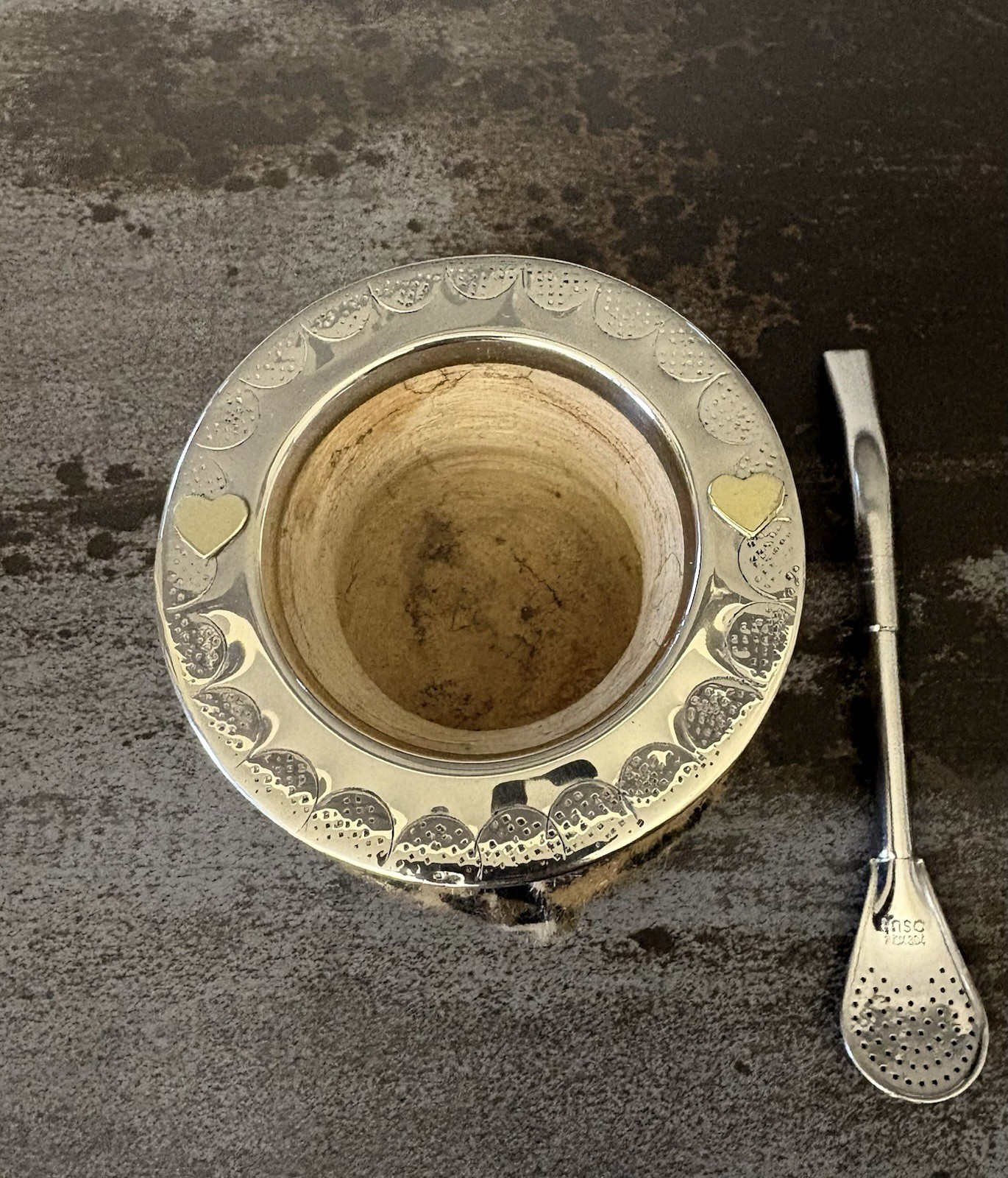Yerba Mate Gourd Imperial – Argentina logo and stainless steel straw