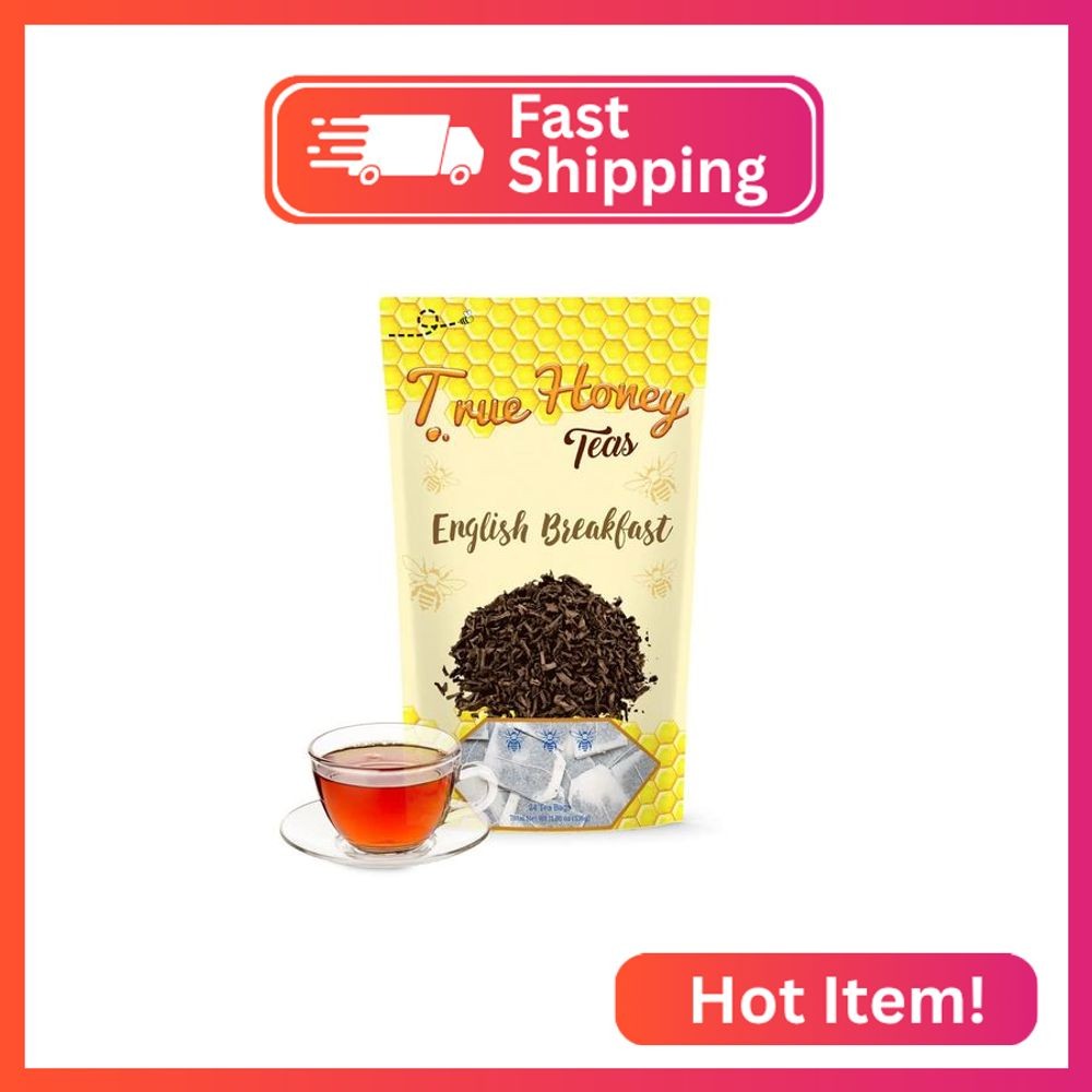 True Honey English Breakfast Tea Bags – Honey Crystals Blended in Every Sachet –