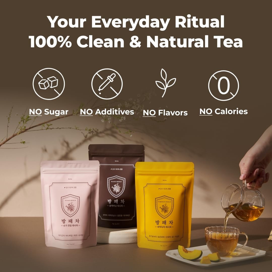 BANGPAE Tea with Puer, Chaga Mushroom, Black Soybean, and Cacao – Detox Tea f…