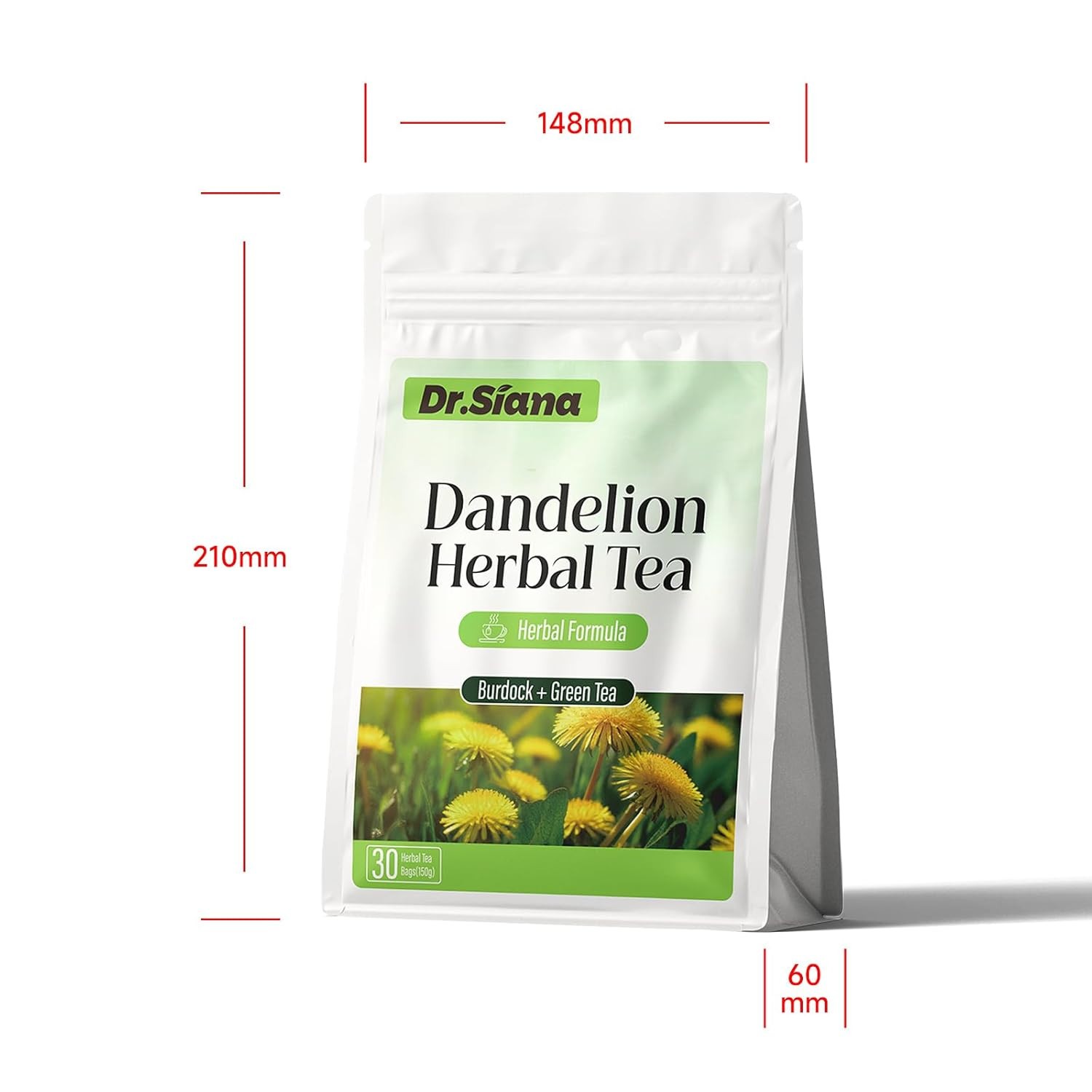 Dr.Siana Burdock Root Tea & Green Tea 5G X 30 Teabags – Premium Natural Herbal