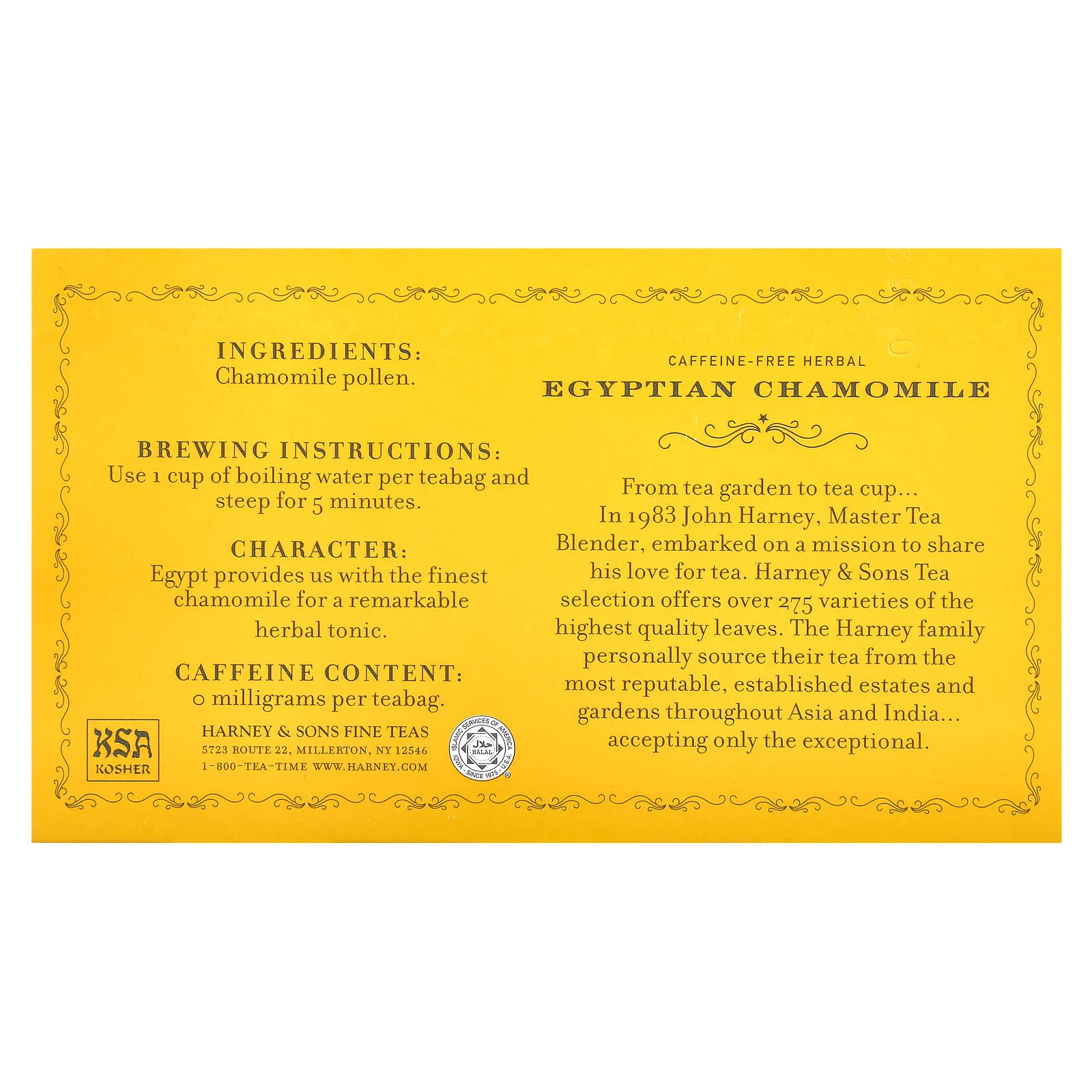 Egyptian Chamomile Herbal Tea, Caffeine-Free, 50 Tea Bags, 0.7 oz (20 g)