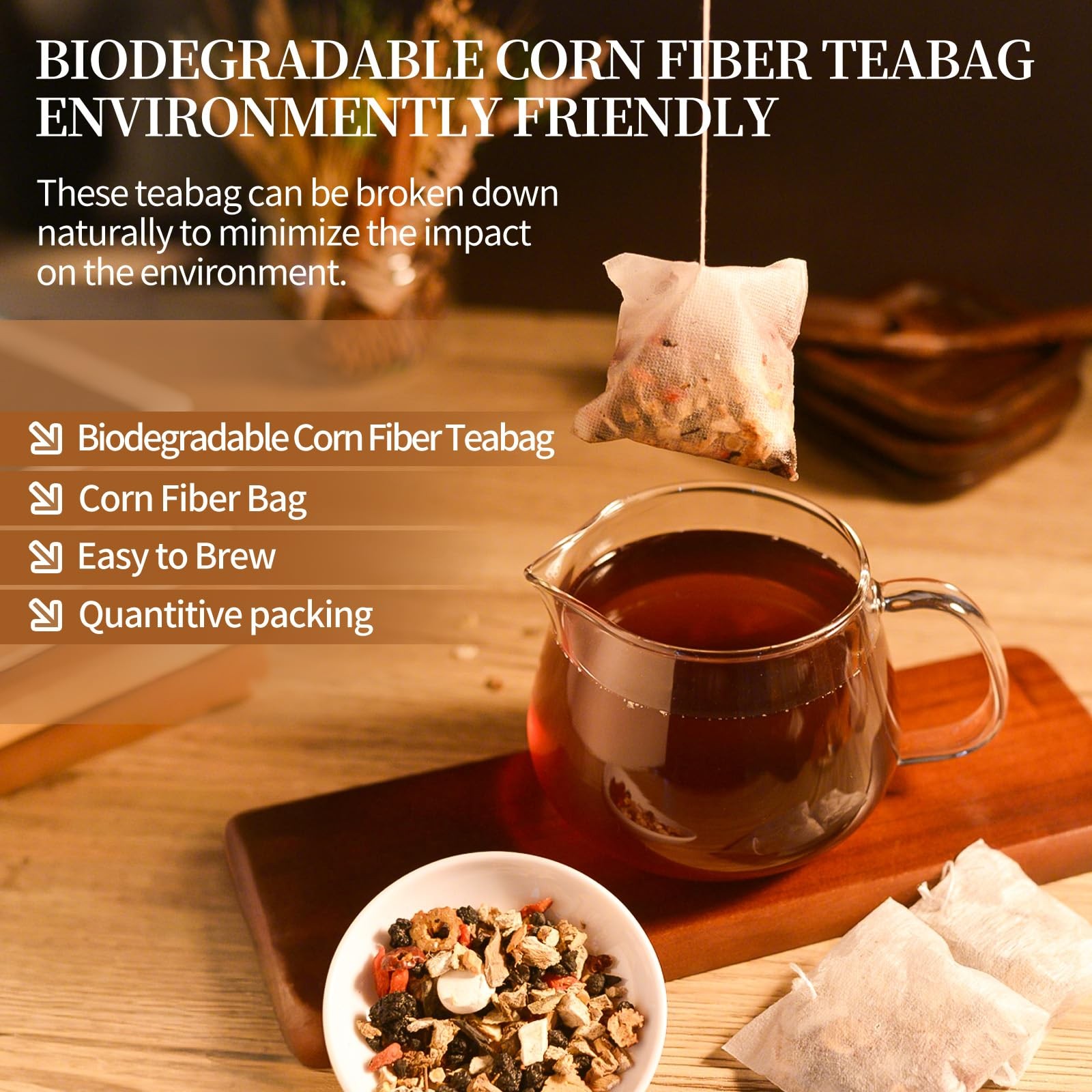 60Pcs Ginseng Ten Treasures Tea, Tea(2 Pack/60 Bags)