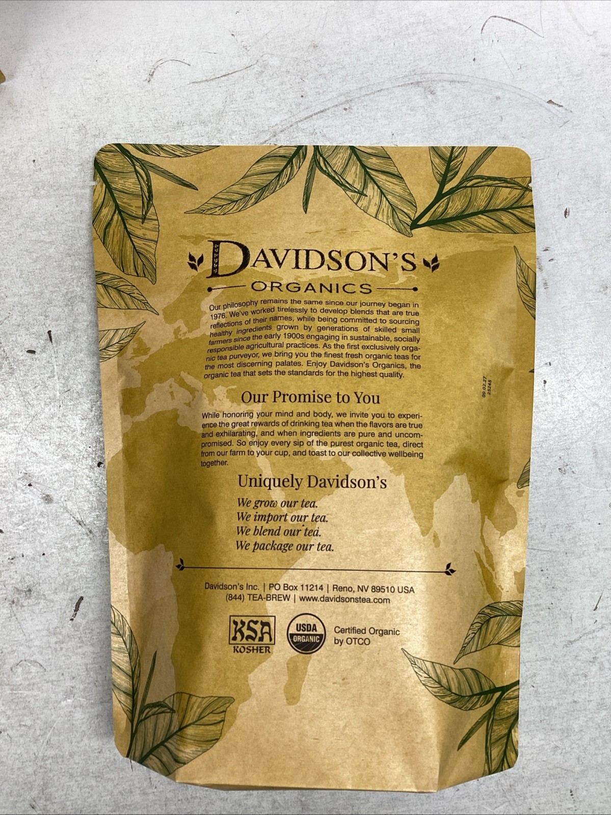 Lot of 2 Davidson’s Organic Loose Leaf Tea 16oz Bag, Earl Gray exp 09/02/2027