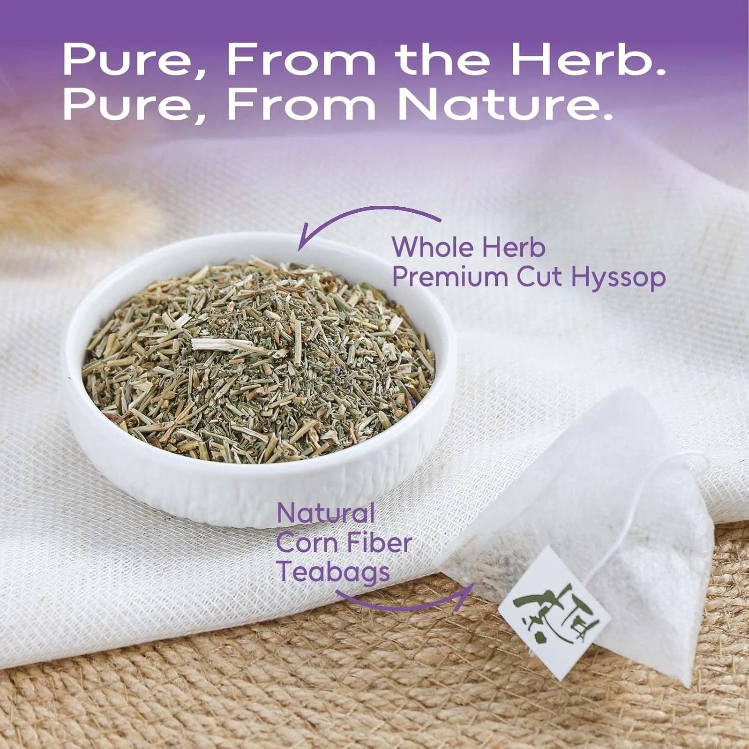 – Hyssop Tea Bags, 50 Count Caffeine-Free Herbal Tea Bags, Premium Hyssop, Suppo