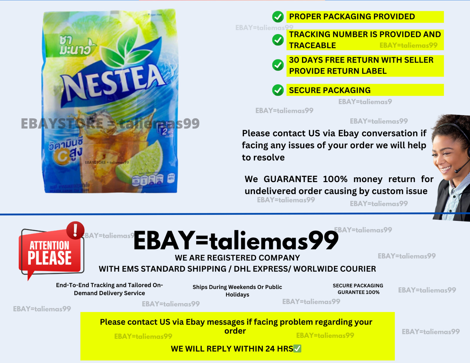 Nestea LEMON TEA Instant Powder Sour & Sweet Taste Drink Iced Fresh (18 Sachets)