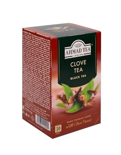 Caffeinated Clove Black Tea Teabags – 20 Count, Pack of 6, Sugar-Free, Premium Q