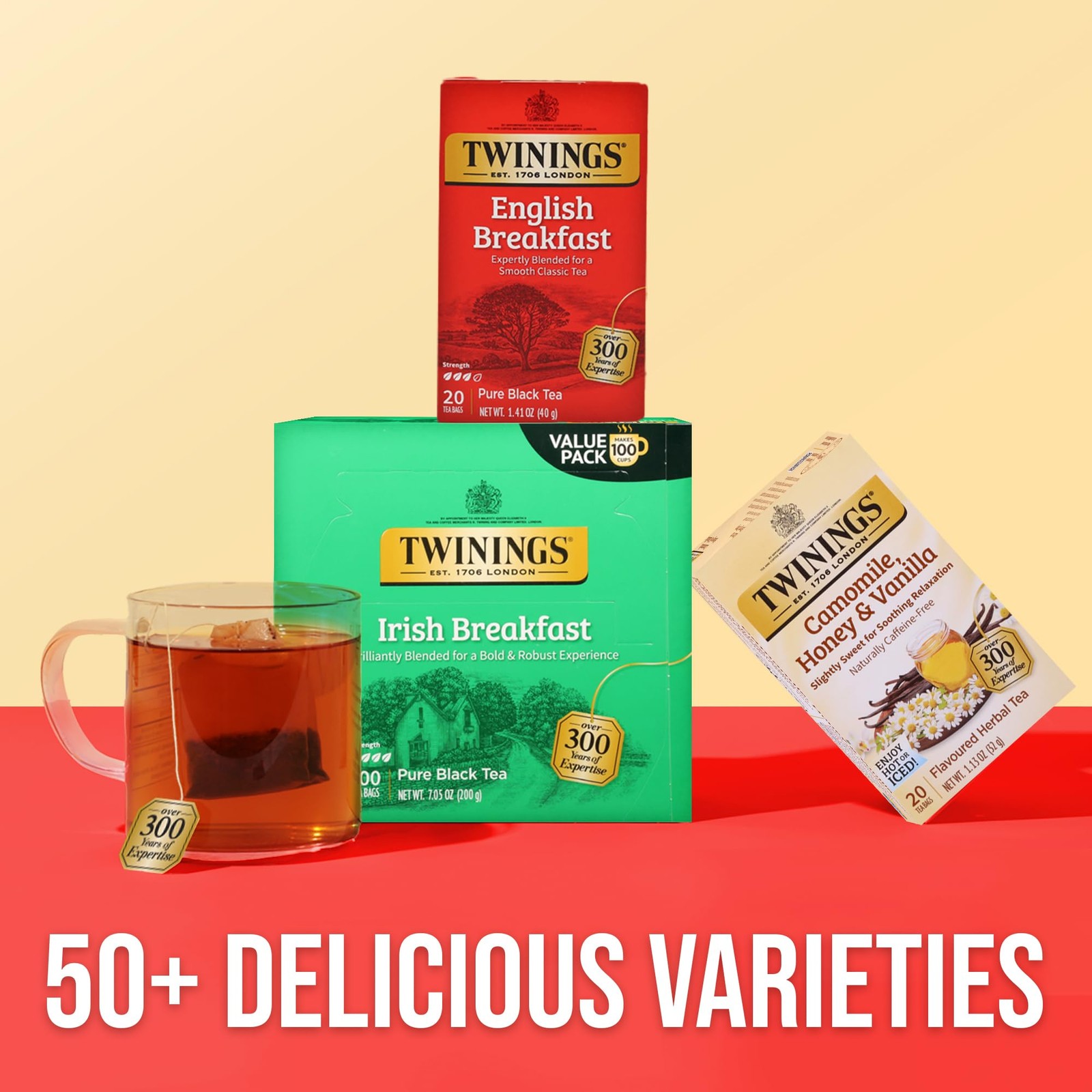 Twinings English Breakfast Black Tea Individually Wrapped Bags 20 Ct Pack of 6