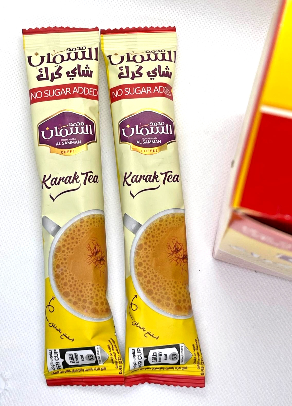 Stick Packs of AL Samman Karak Tea with Cardamom and Saffron No Sugar Add 13gm