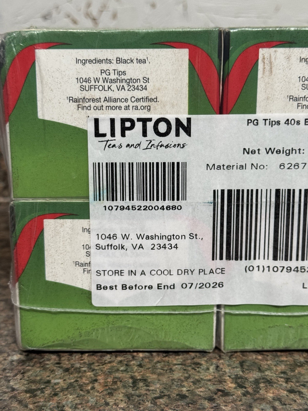 PG Tips Black Tea Non-Pyramid Bags – 240 Count Total BB 7/26