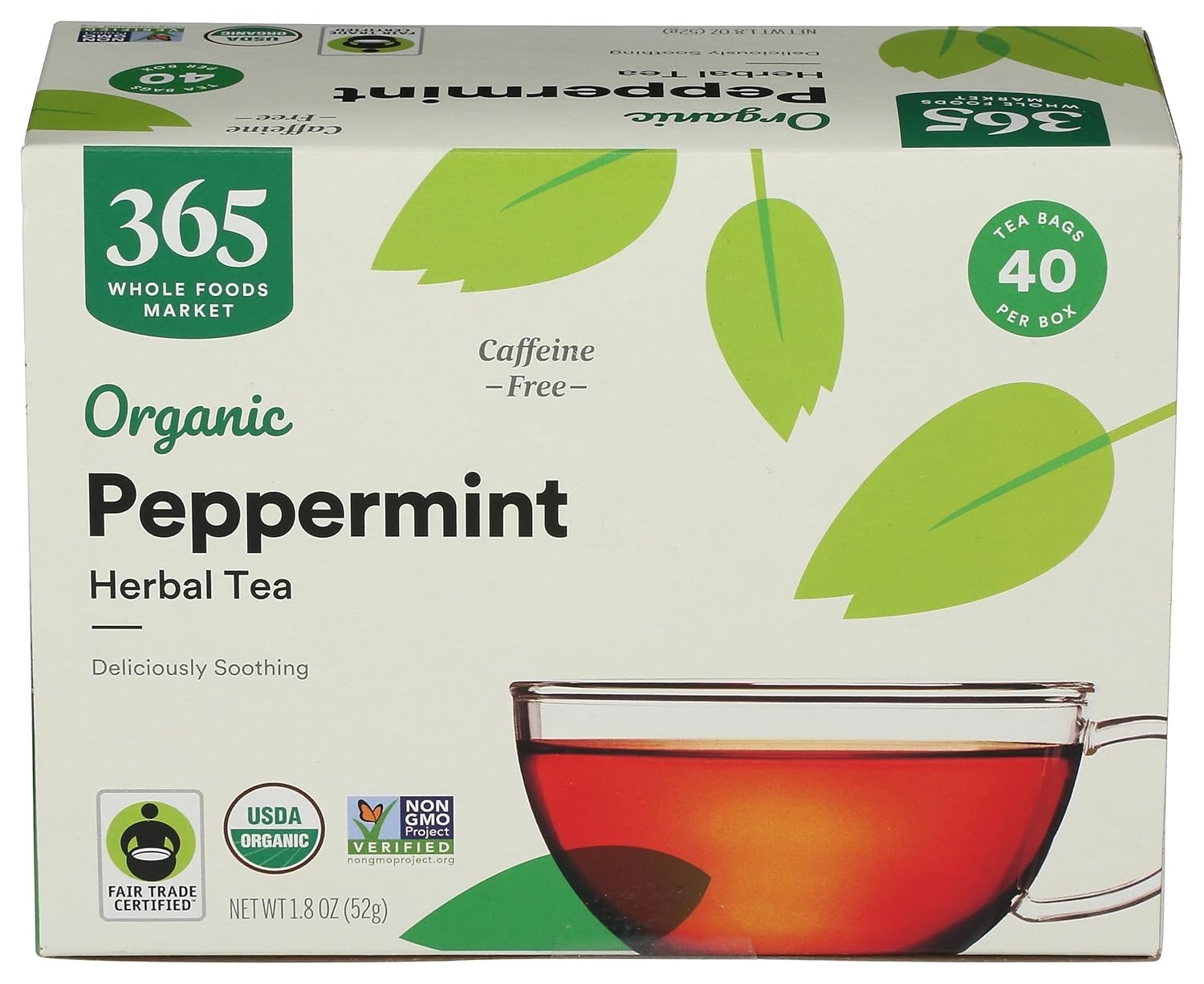 40 Count USDA Organic Peppermint Tea – Refreshing & Relaxing Herbal Brew