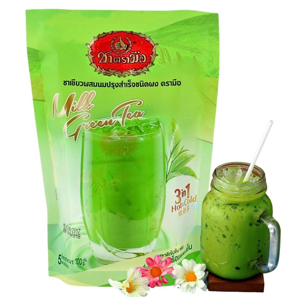 Thai Tea ChaTraMue Milk Green Tea 3in1 Instant Beverage Premium Mix 5 sachet