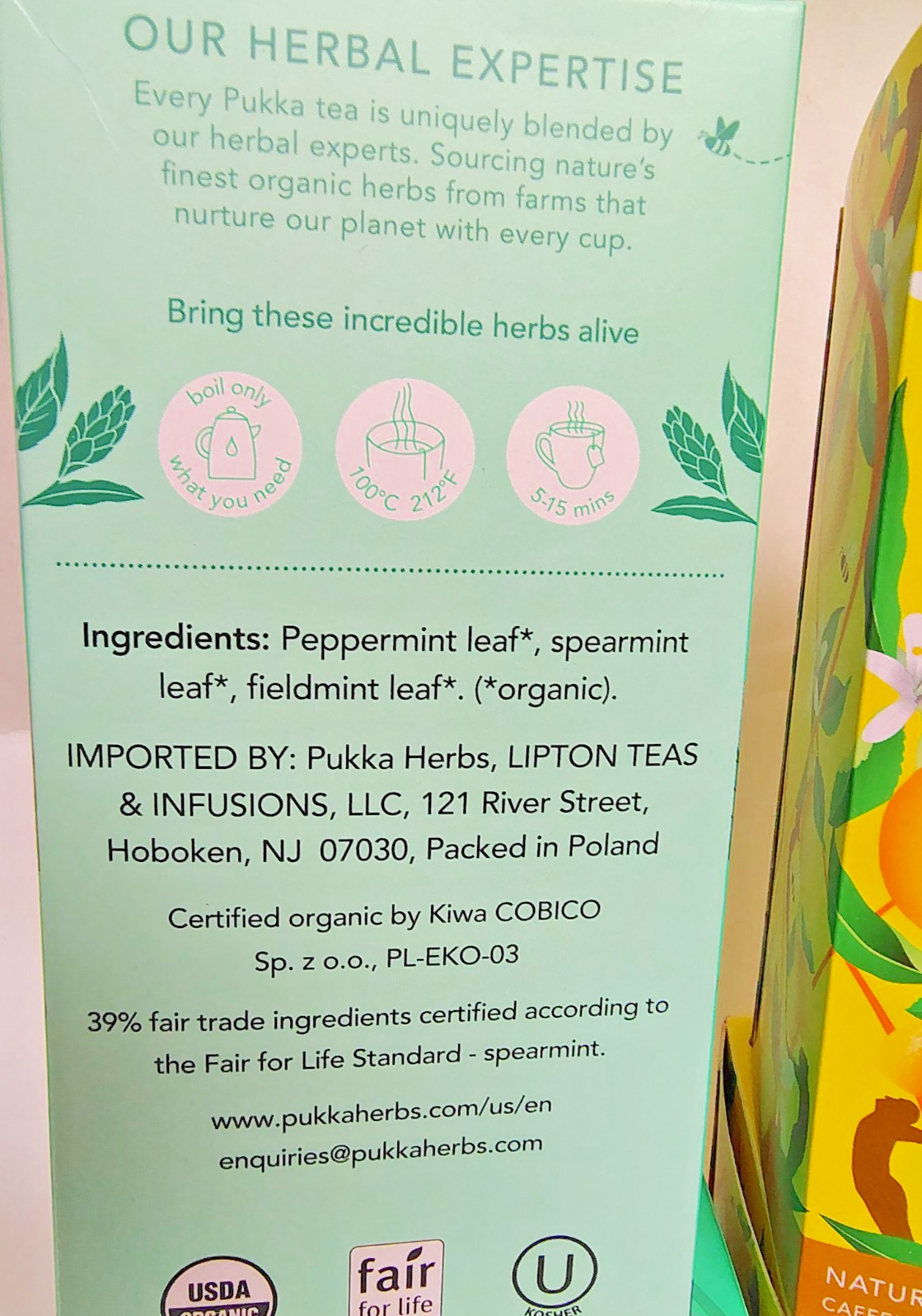 PUKKA Organic Tea Bundle, Three Mint & Lemon/Ginger/Manuka Honey, Lot of 160 Bag