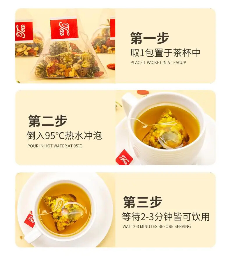 Liver Tea, Chrysanthemum Cassia Seed Honeysuckle Detox Health Tea Bags