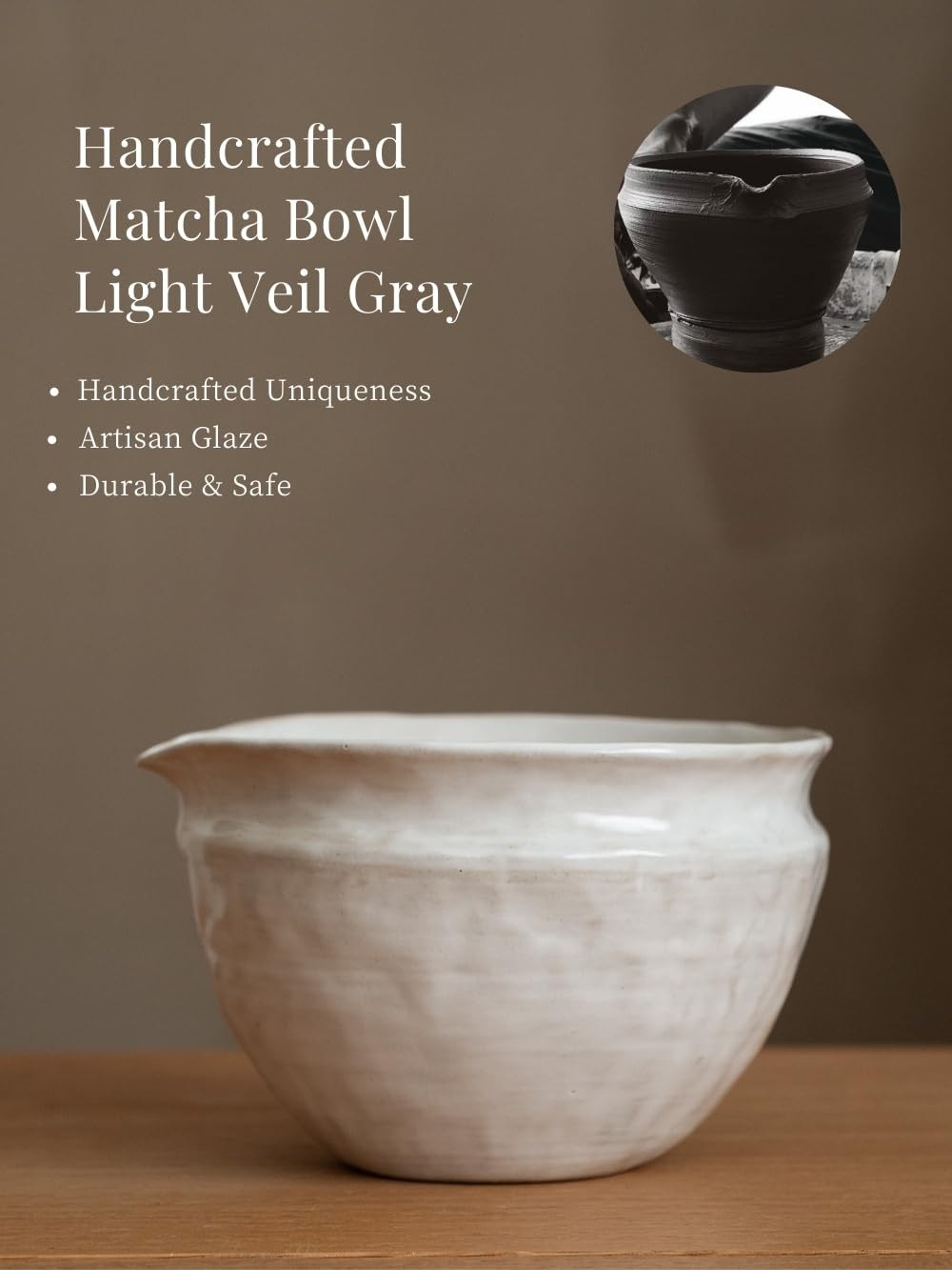 Japanese Matcha Whisk Set 6-Pcs with 500ml Ceramic Bowl, Bamboo Chasen – Matcha