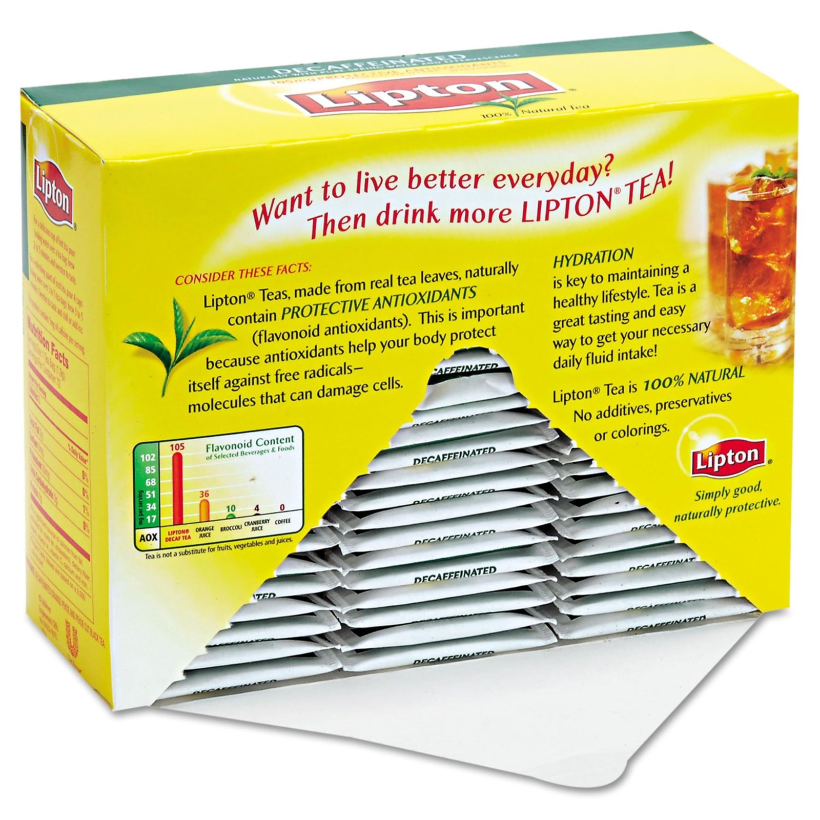 Lipton Decaffeinated Tea Bags 72 Count (Pack of 2)