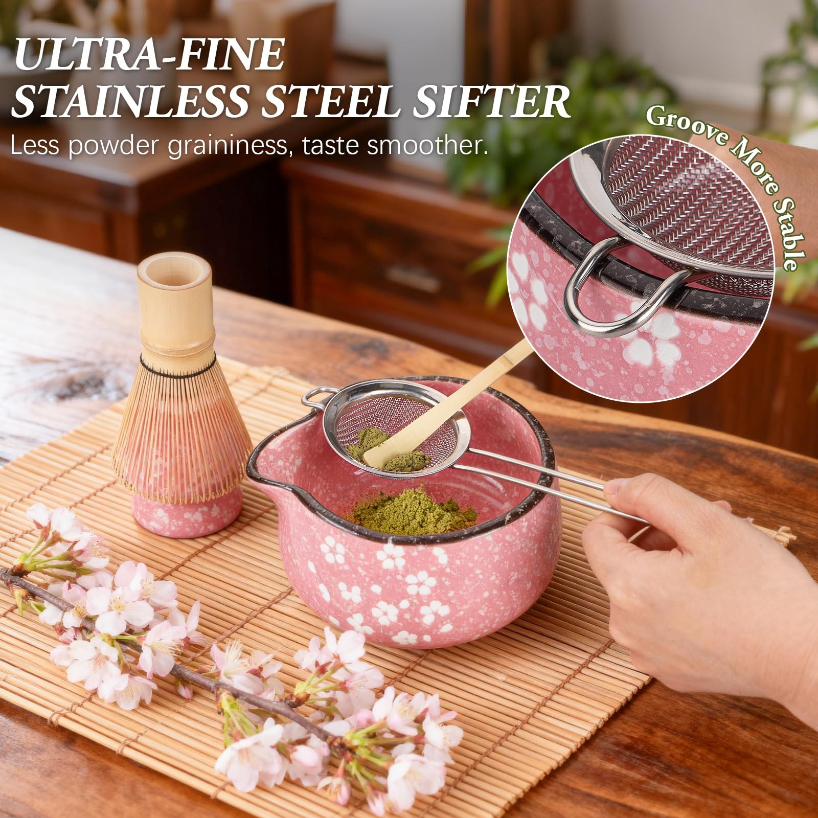Matcha Whisk Set, 7 PCS Ceramic Matcha Sets with Bowl, Bamboo Whisk and Holde…