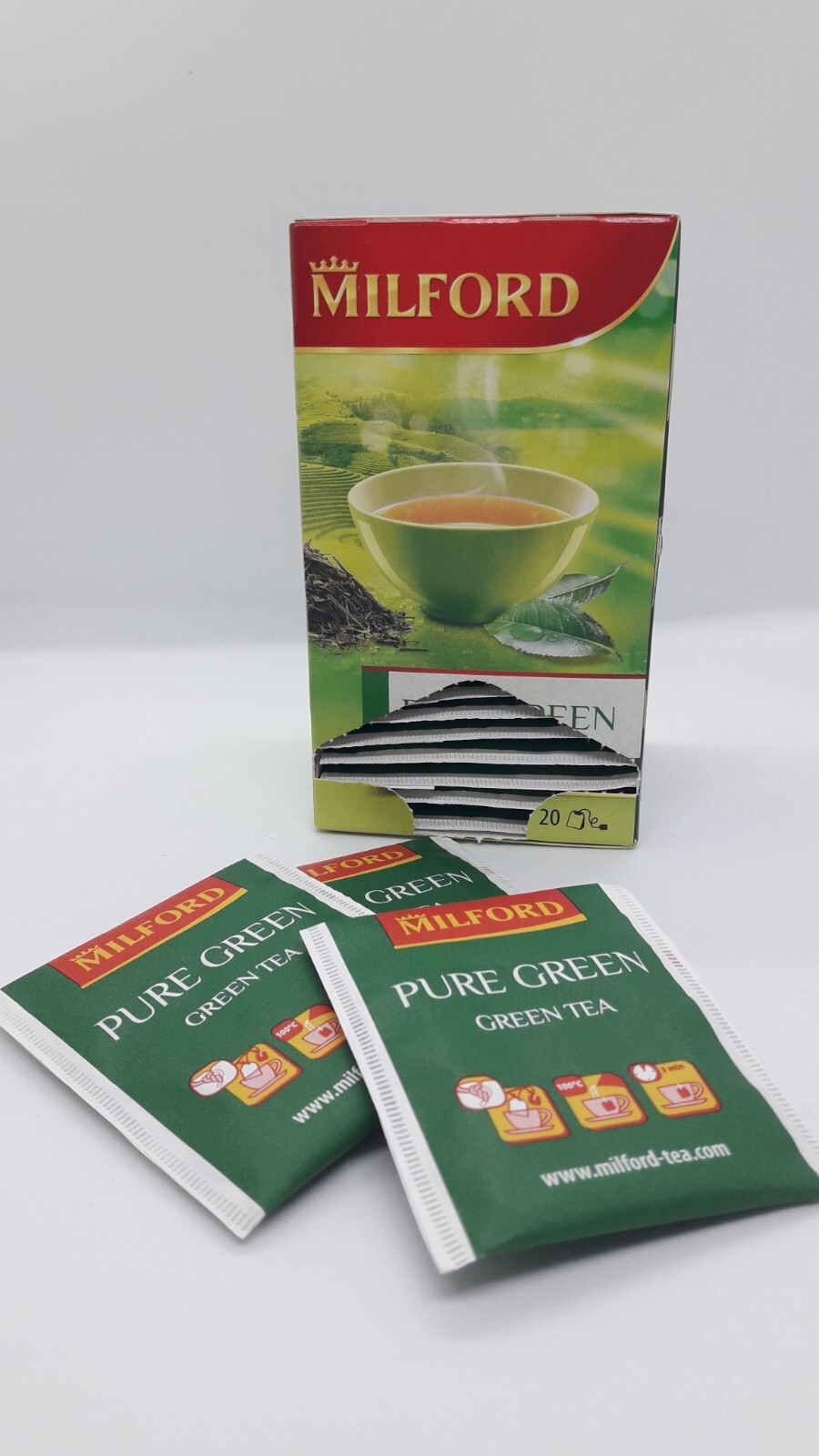 2 x Milford Pure Green Tea 20×1,75g Each Buyer Get a GIFT!No shipping to USA