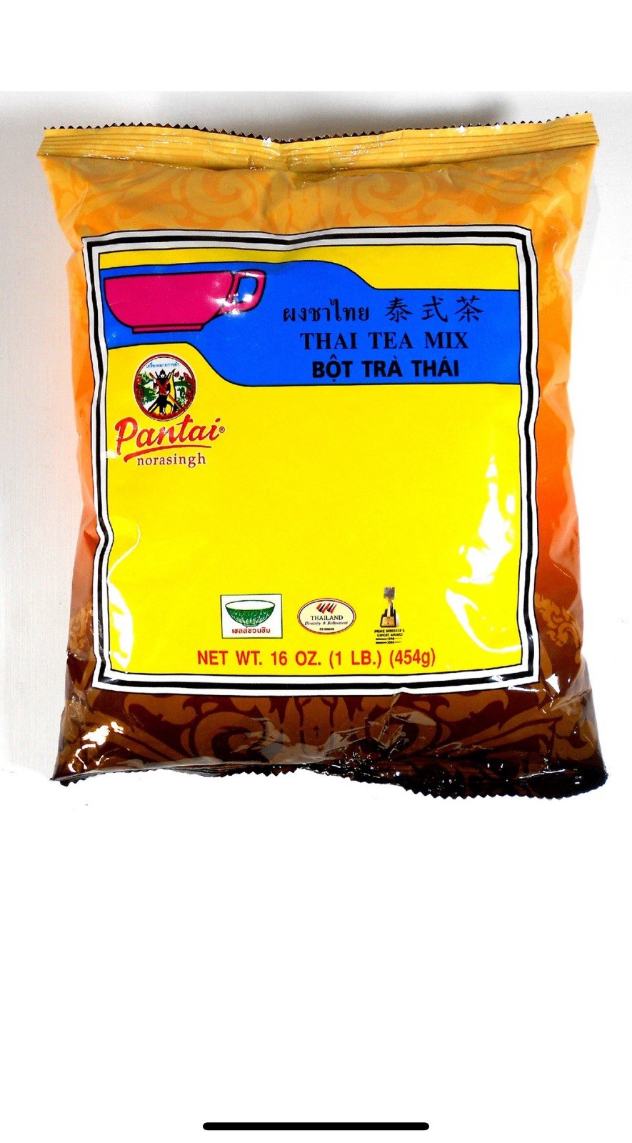 Best Thai Tea Leave Mix Pantai (Pantainorasingh) Brand 16 oz. / 1 Lb.