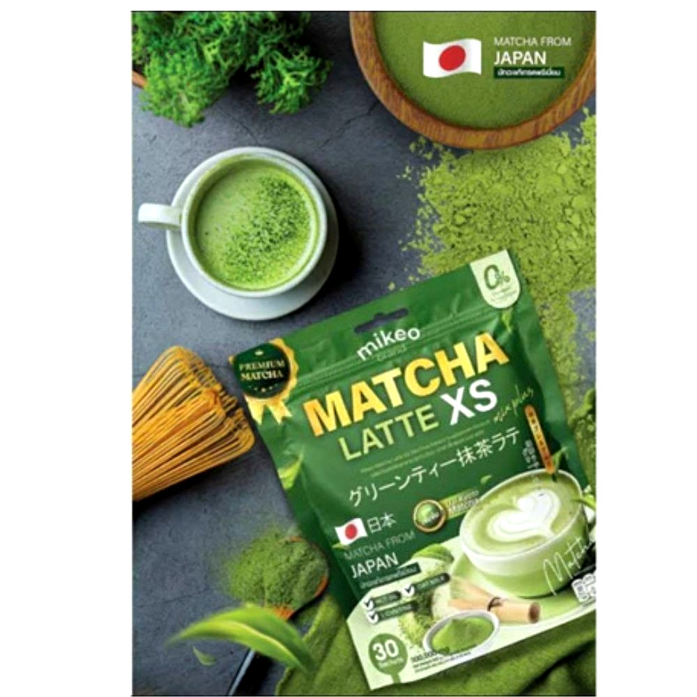 Matcha Premium Latte XS Mikeo Mix Plus Matcha Imported From Japan 30 Sachets.
