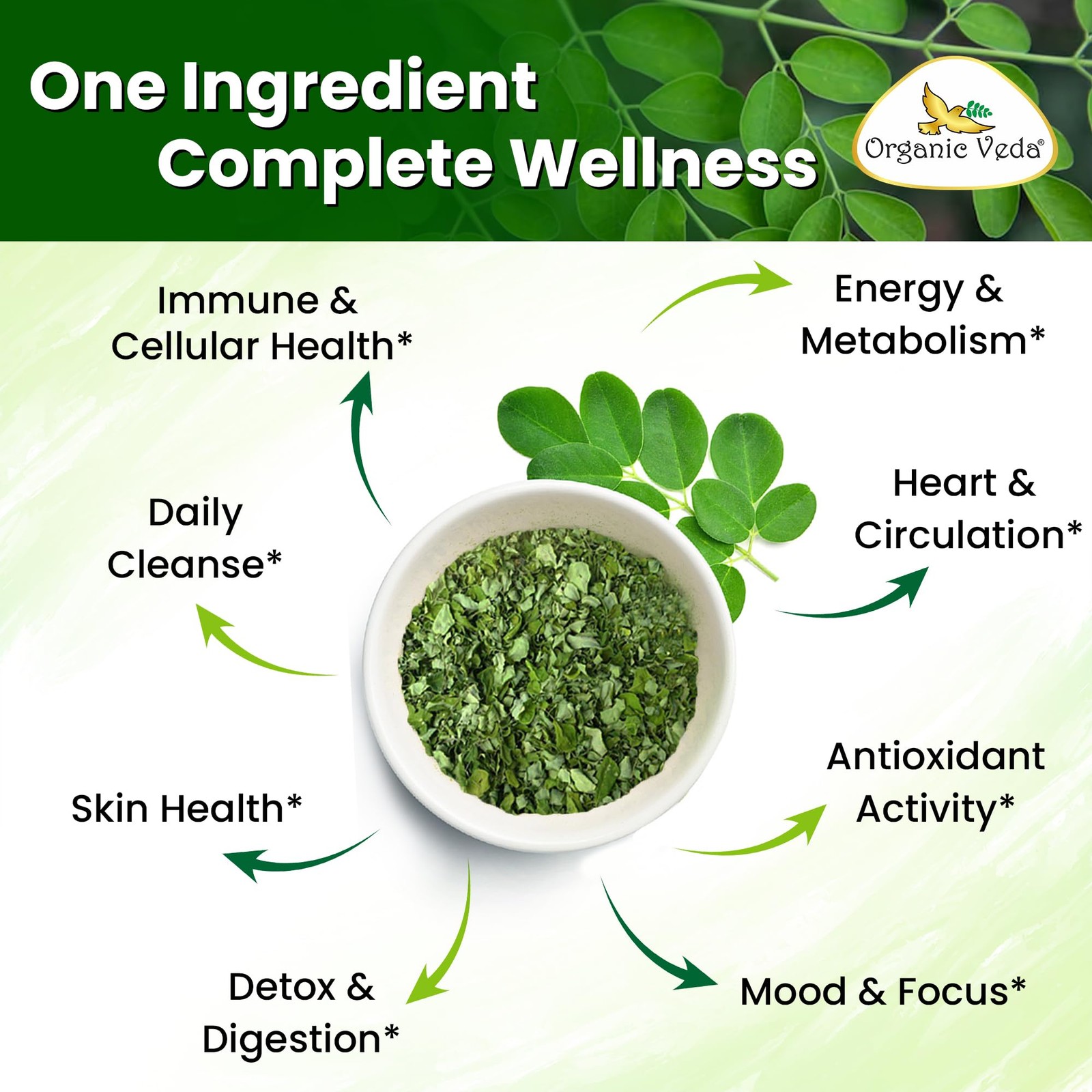 Moringa Tea Leaves – True Green Antioxidants Rich, Premium Single Origin,100%…